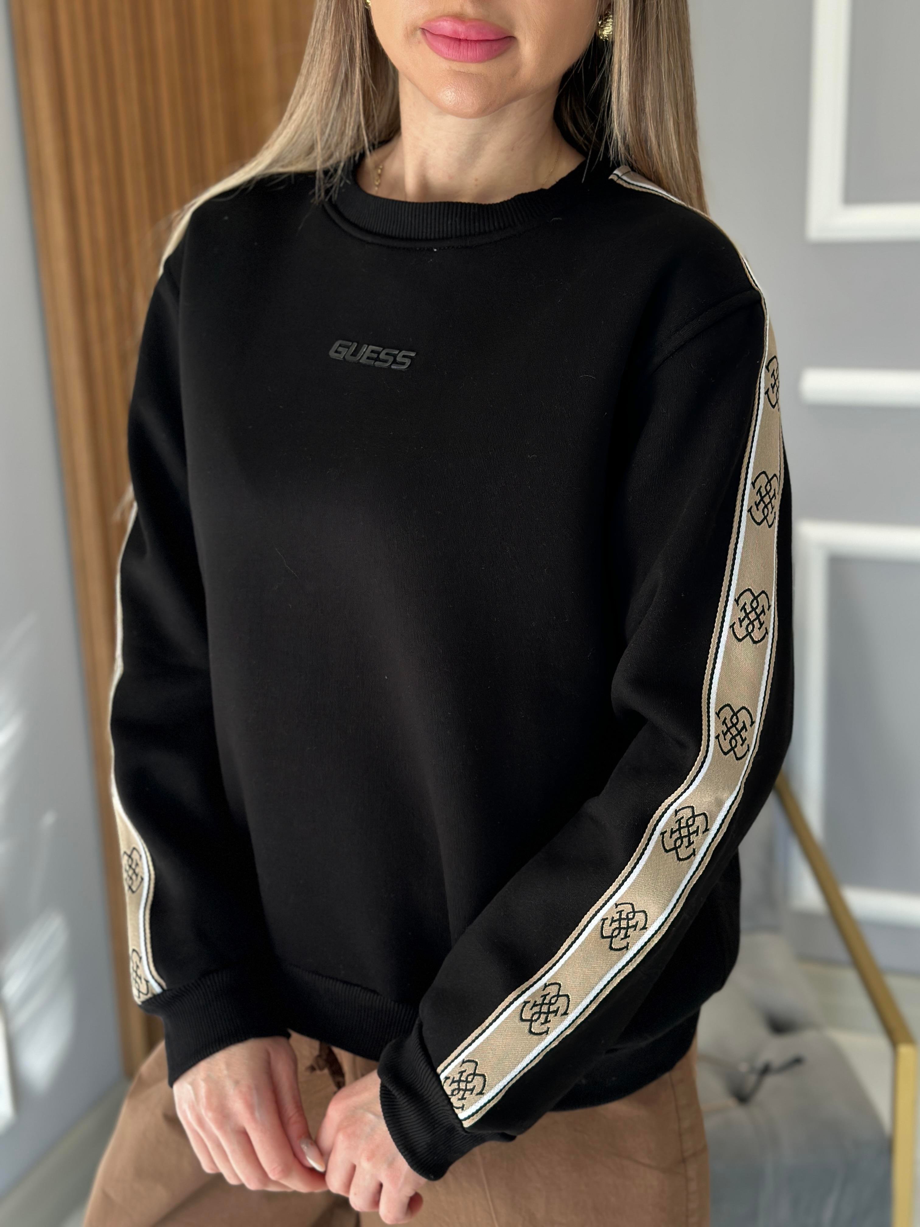 Gu Premium Sweatshirt Logo Detaylı Siyah