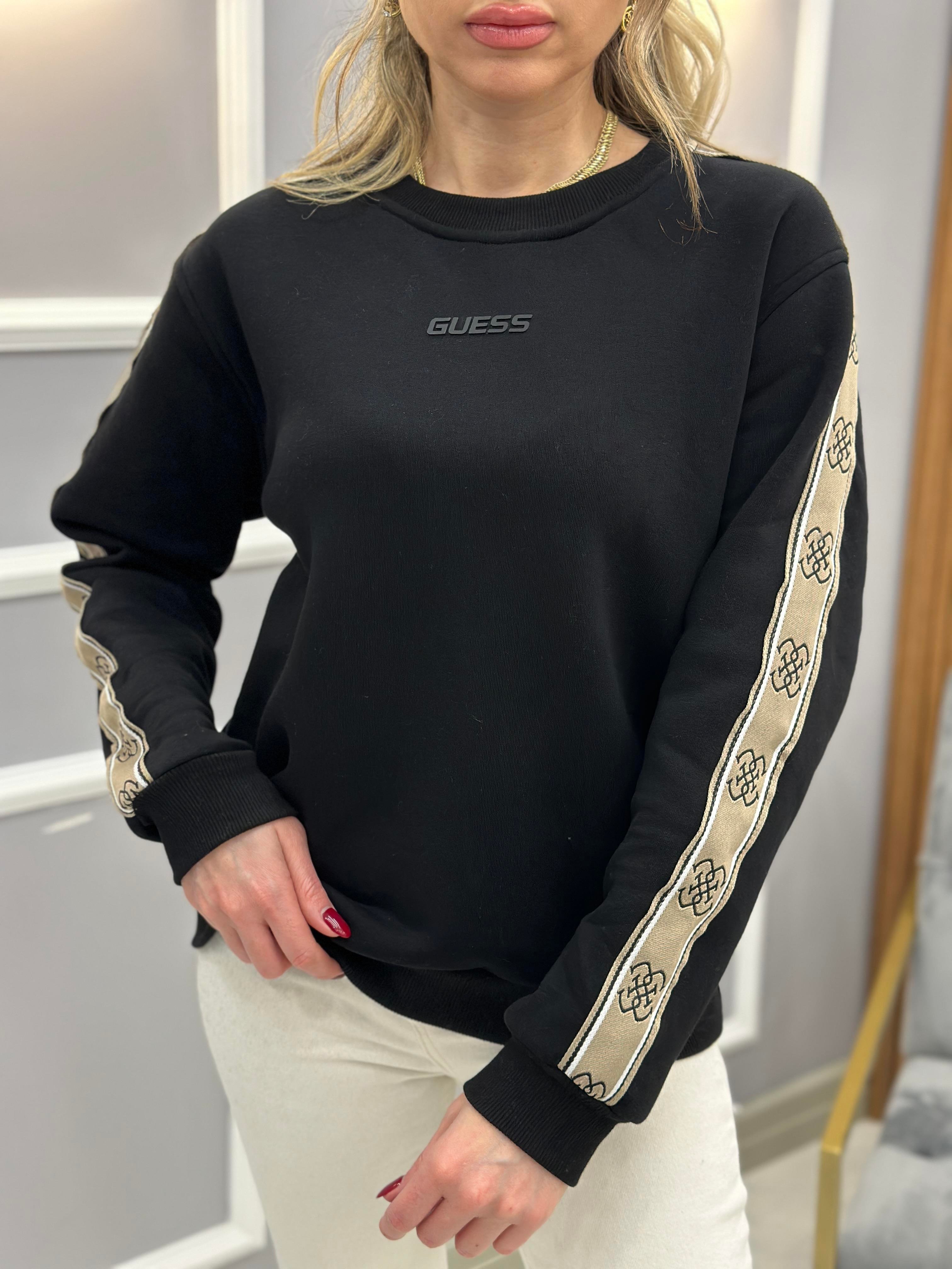 Gu Premium Sweatshirt Logo Detaylı Siyah