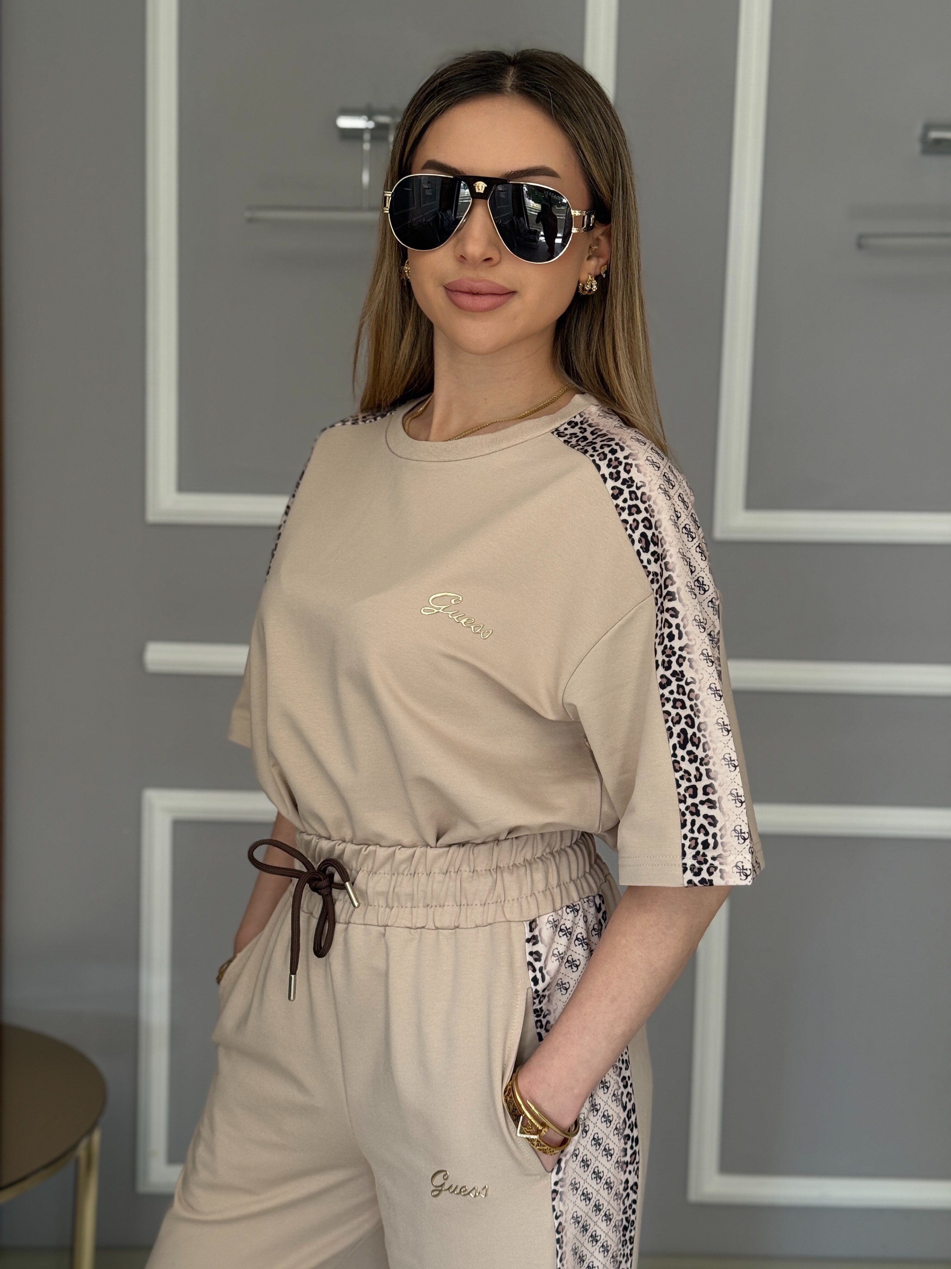 Gu Premium Yan Desen Geçişli Vizon Takım 