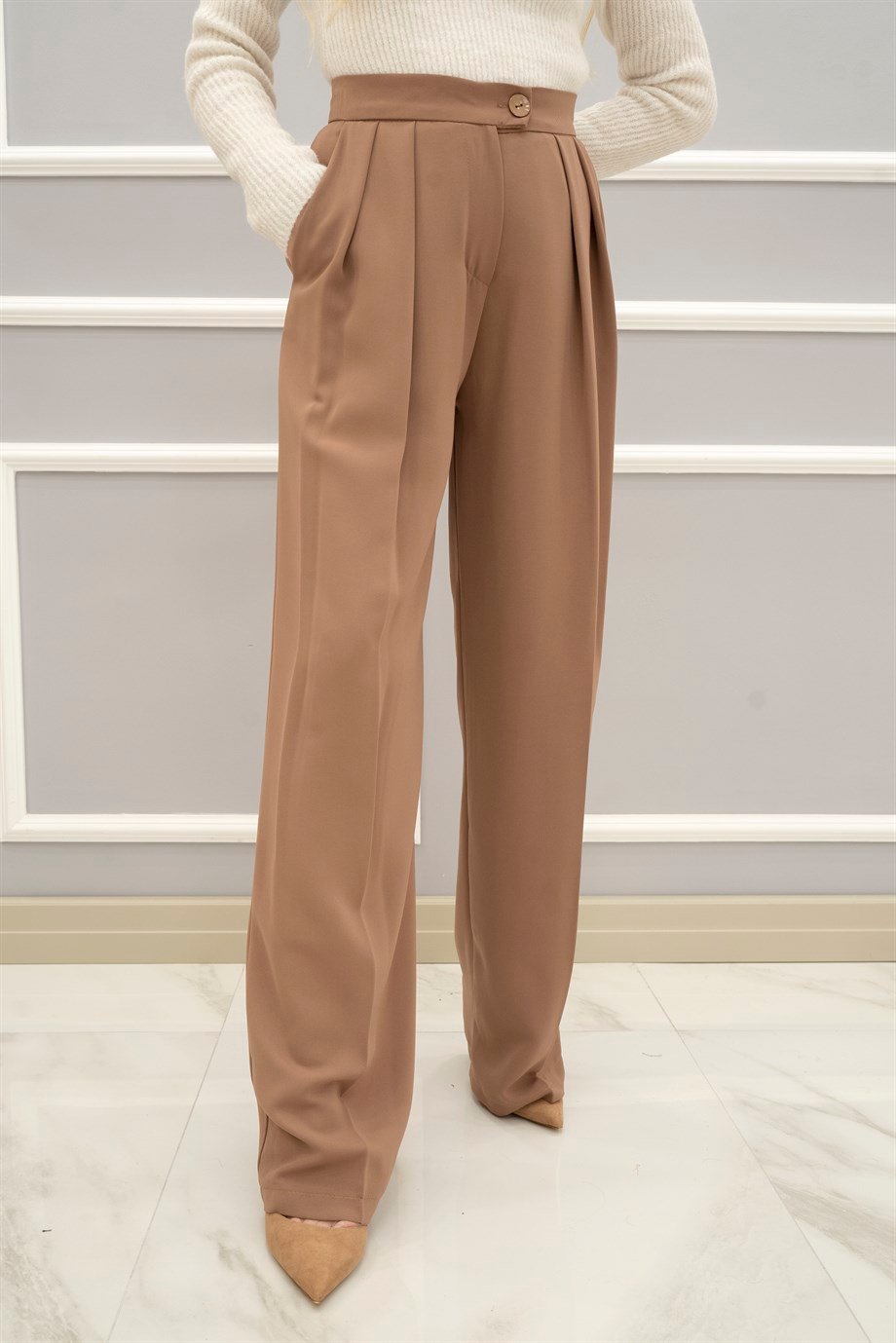 İva Palazzo Pantolon Camel