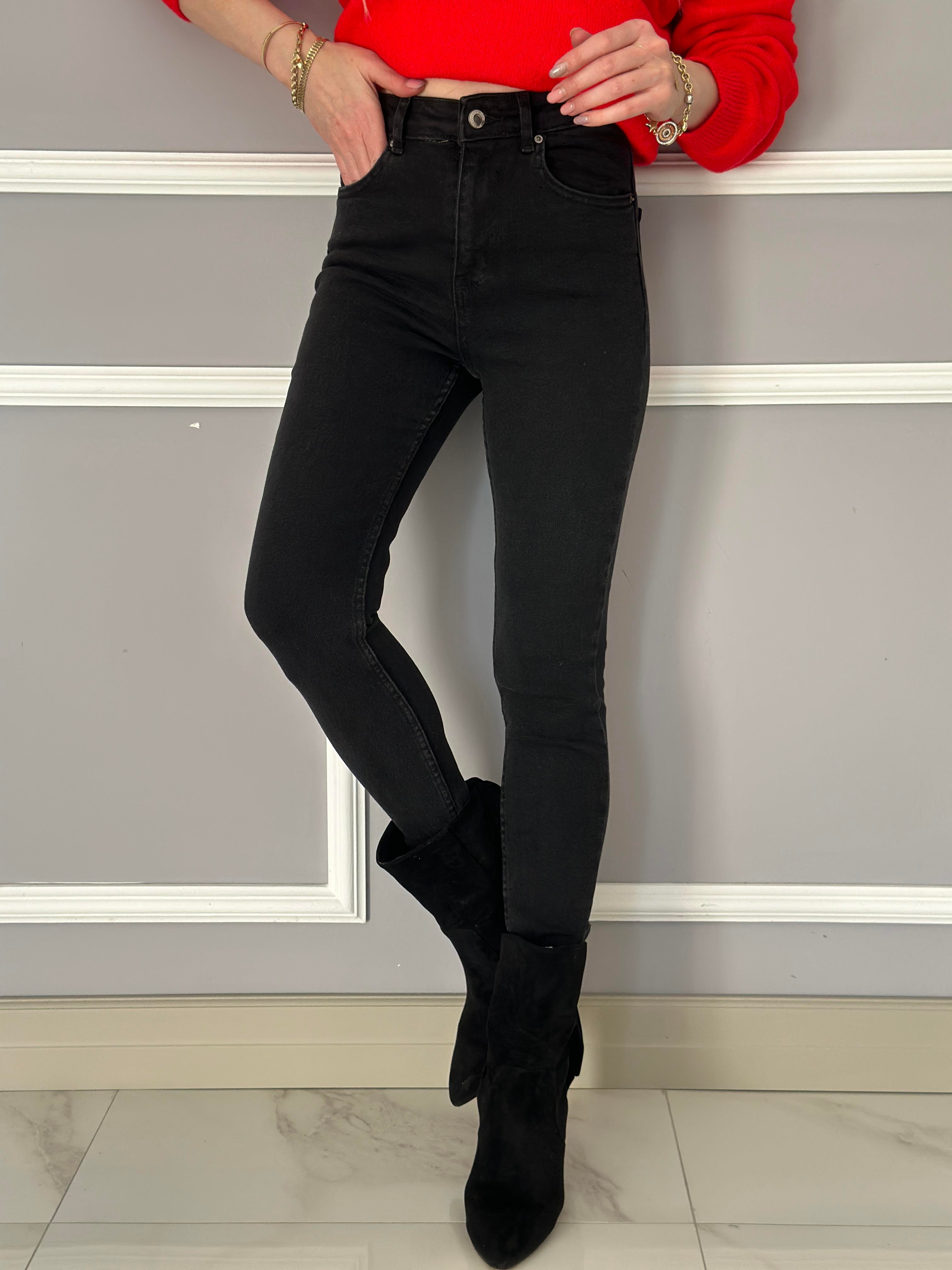 Jeans Taşlanmış Toparlayıcı Siyah