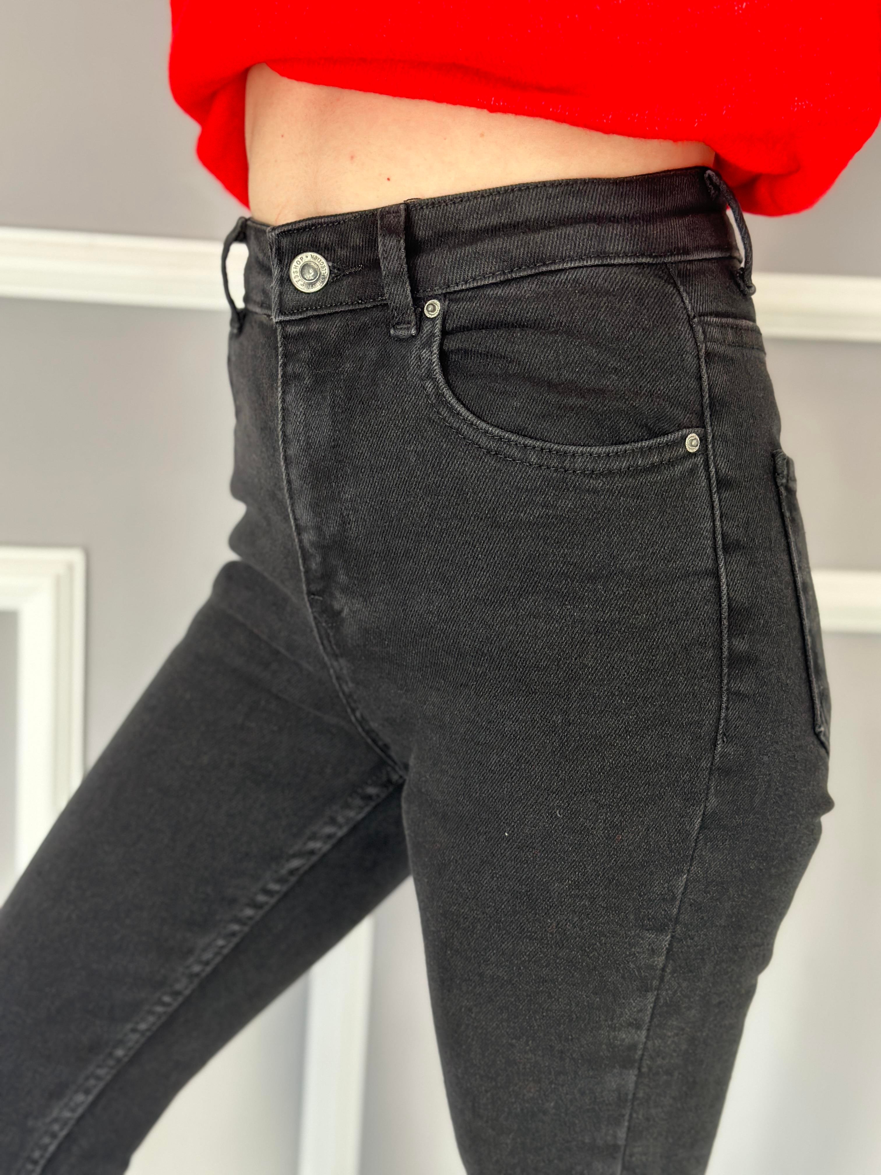 Jeans Taşlanmış Toparlayıcı Siyah