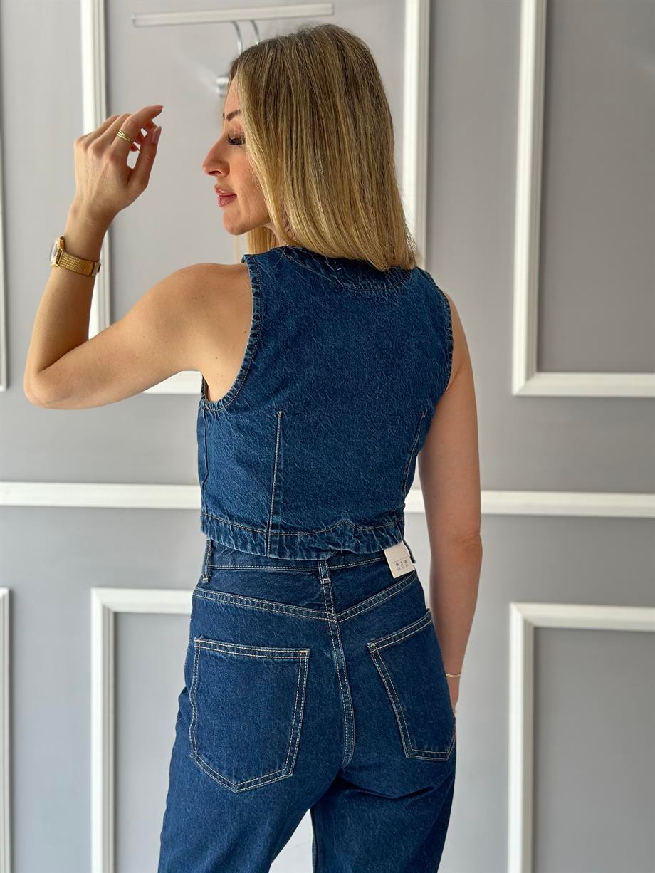 Jeans Yelek Lacivert