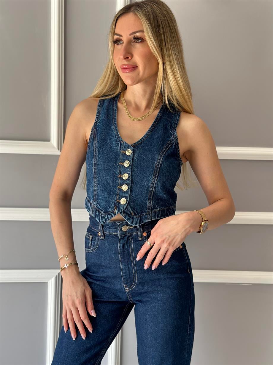 Jeans Yelek Lacivert