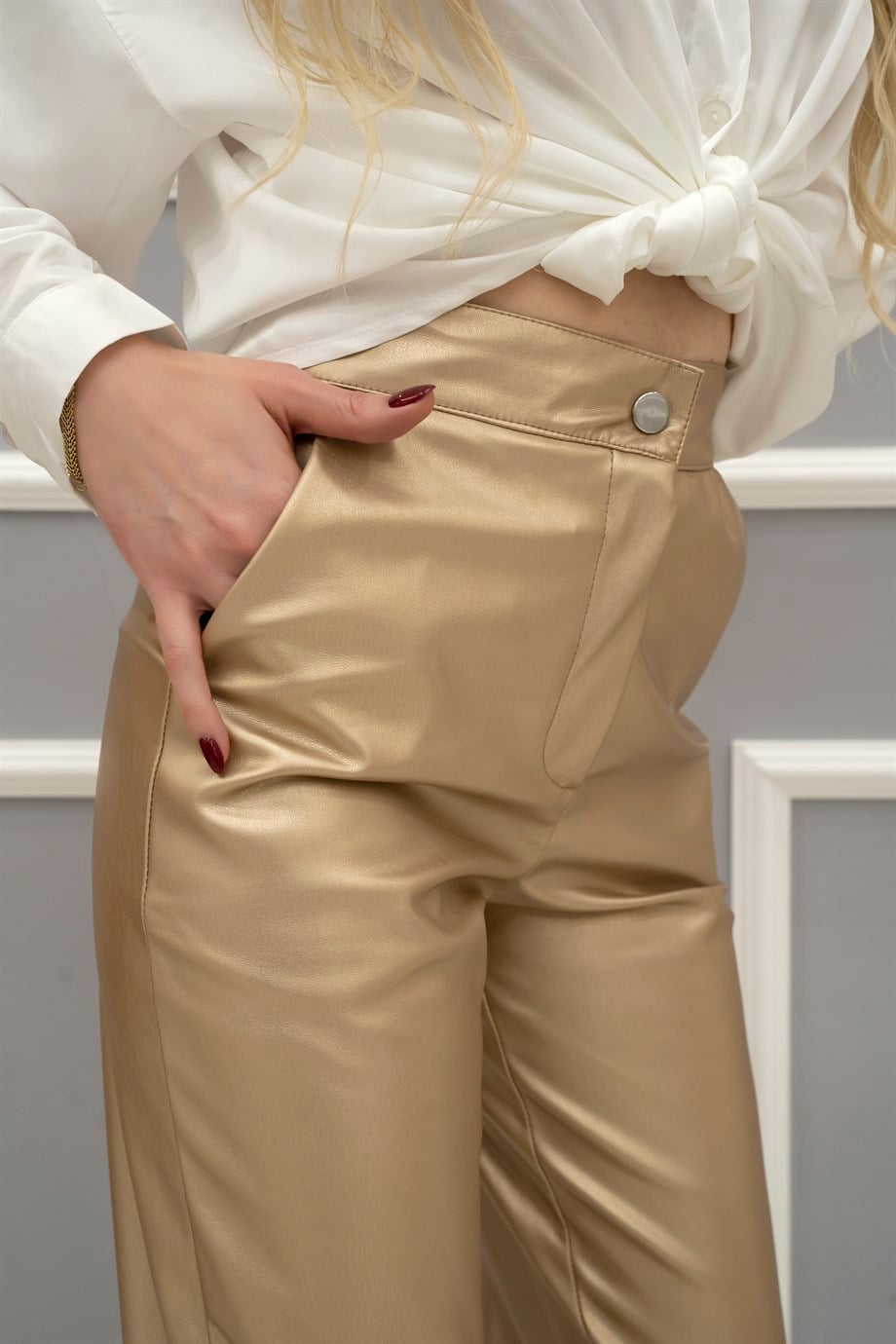 Kalsedon Peri Pantolon Gold