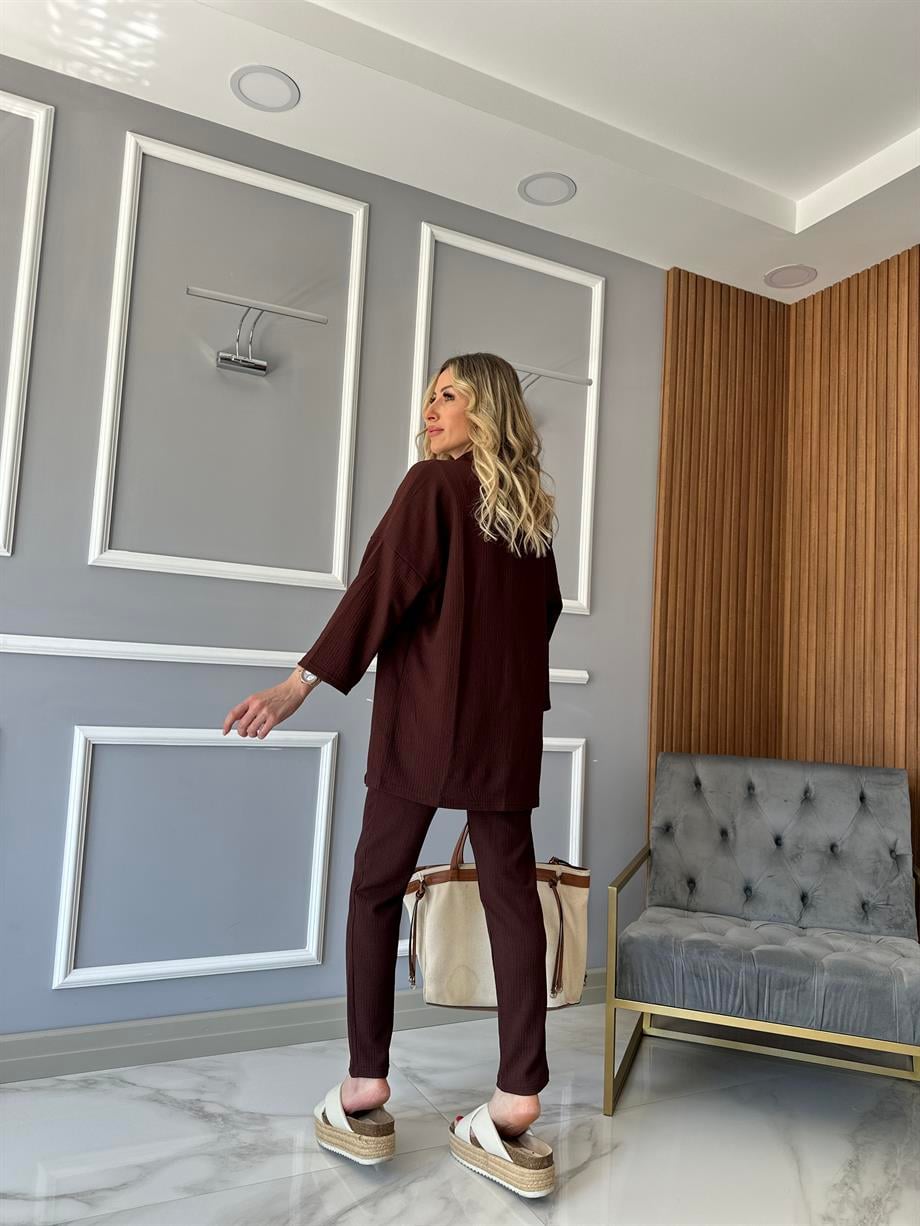 Kimono Brown Takım Kahverengi