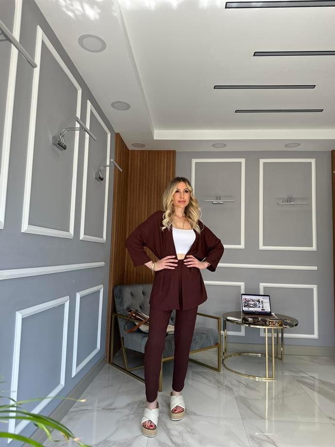Kimono Brown Takım Kahverengi