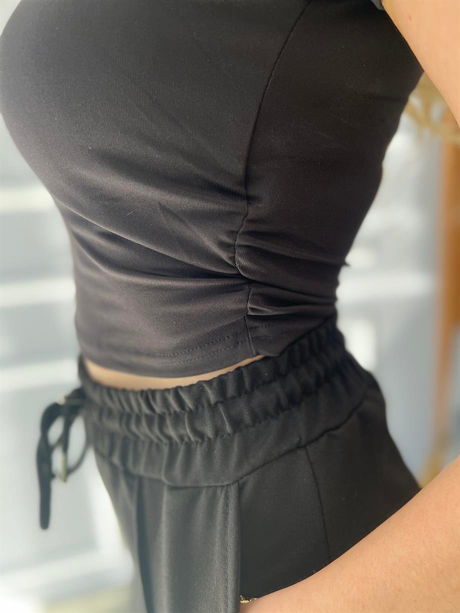 Kısa Kollu Crop Siyah