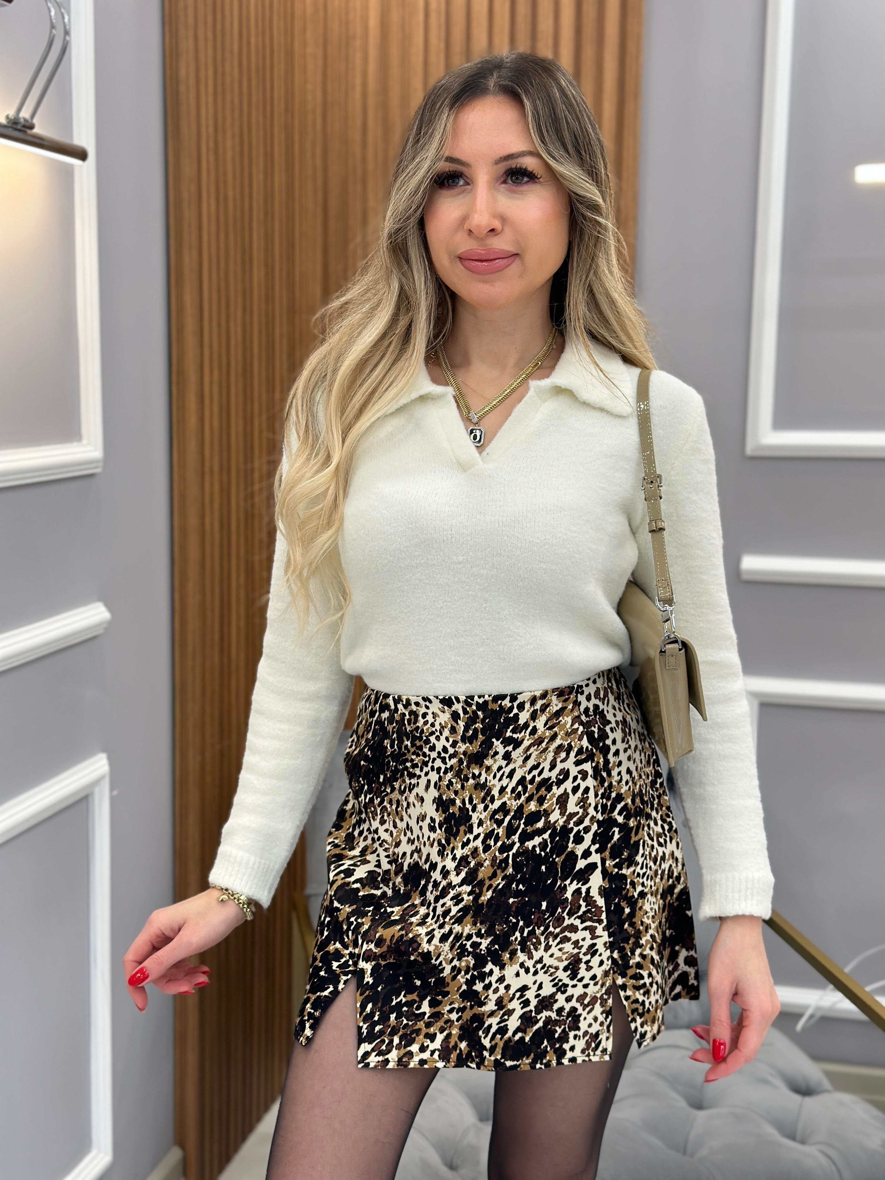 Leo Şort Etek Arkadan Şort Önden Etek Siyah Mix