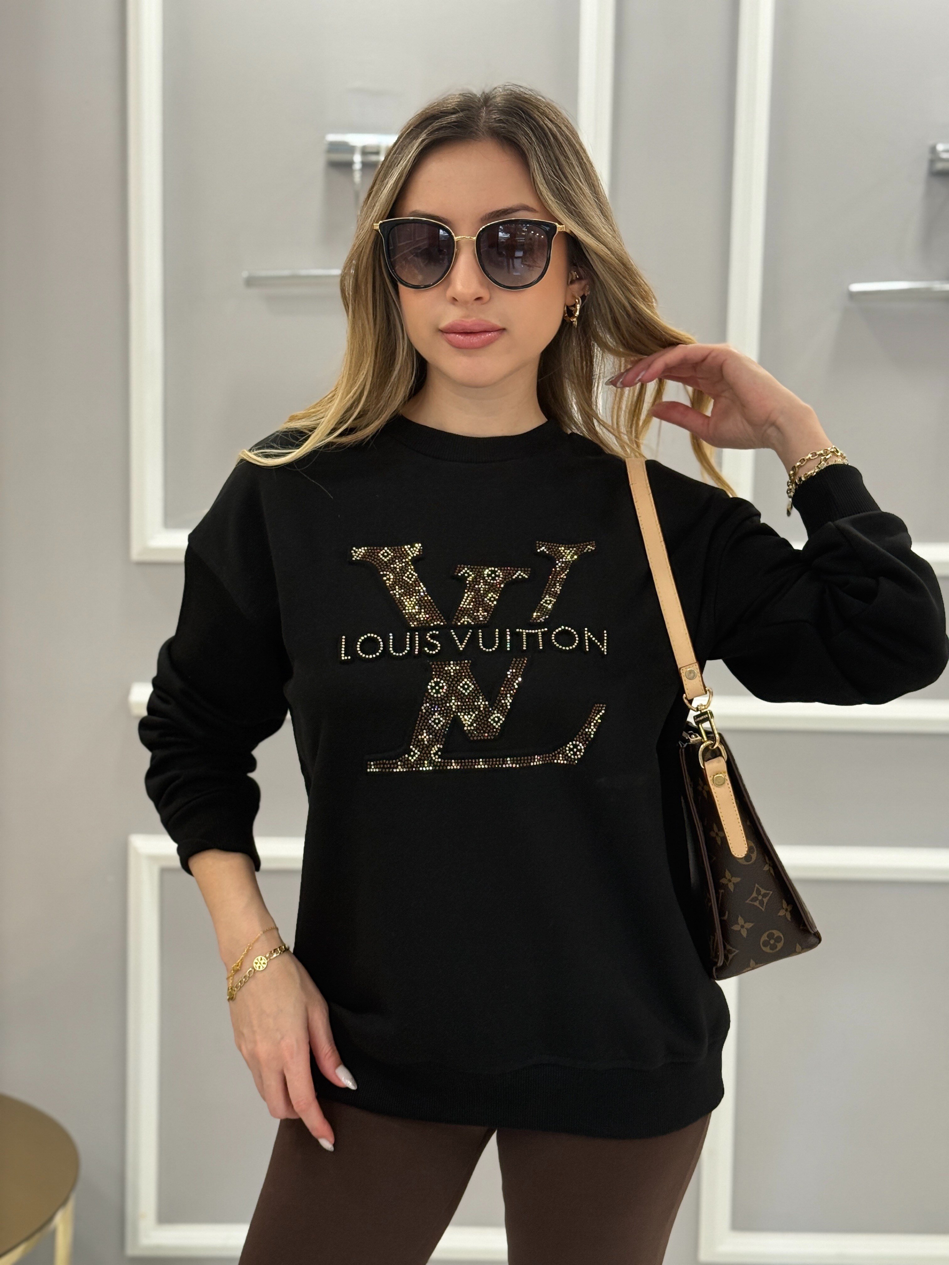 LN Premium Taş Yazılı Sweatshirt Siyah