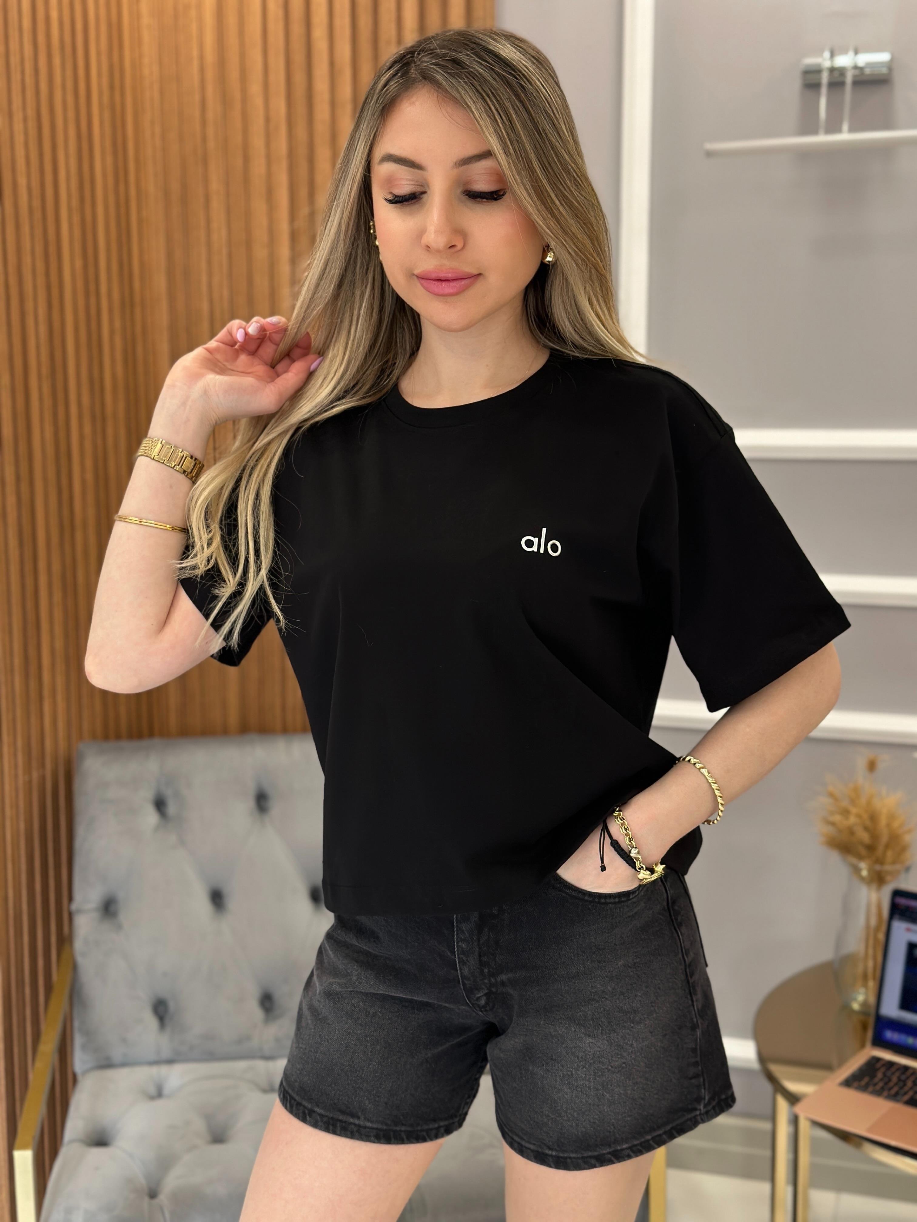 Lo Crop T-shirt 53 cm Siyah