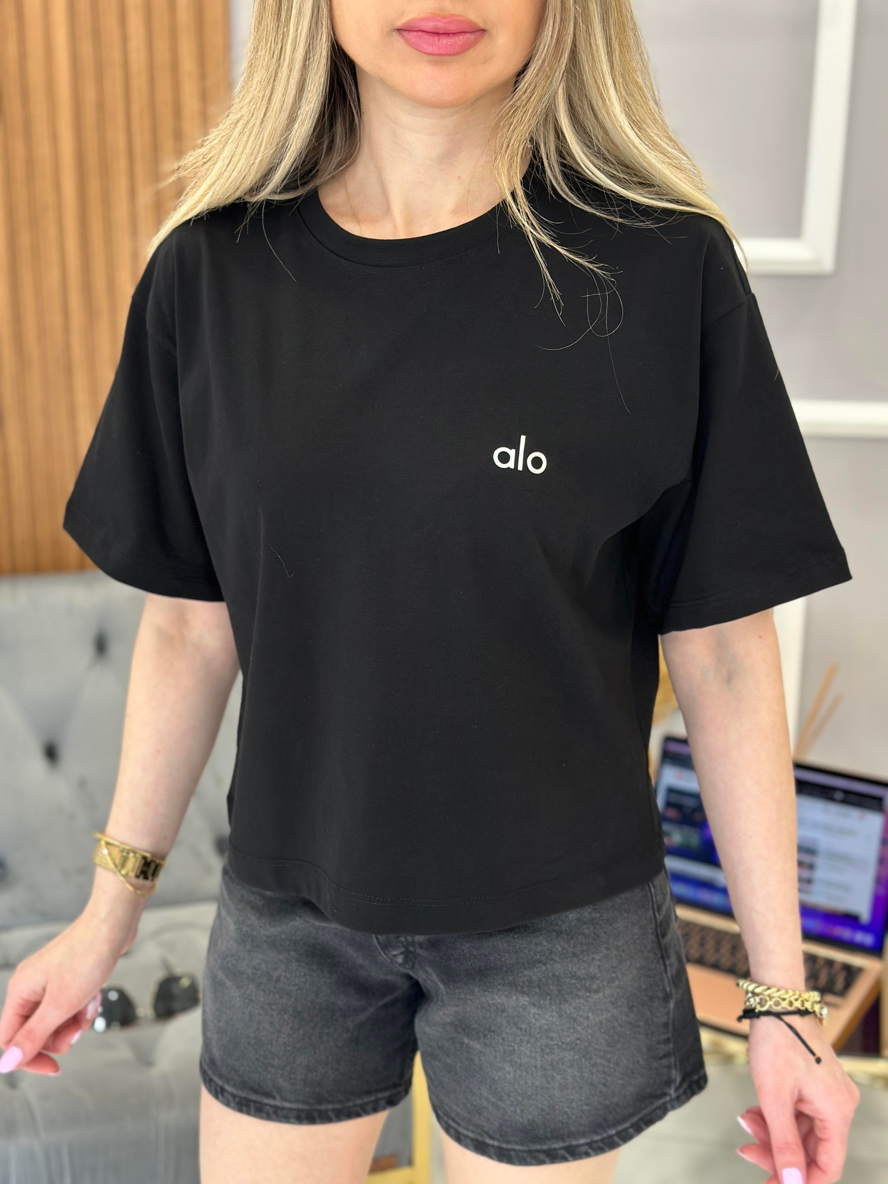 Lo Crop T-shirt 53 cm Siyah