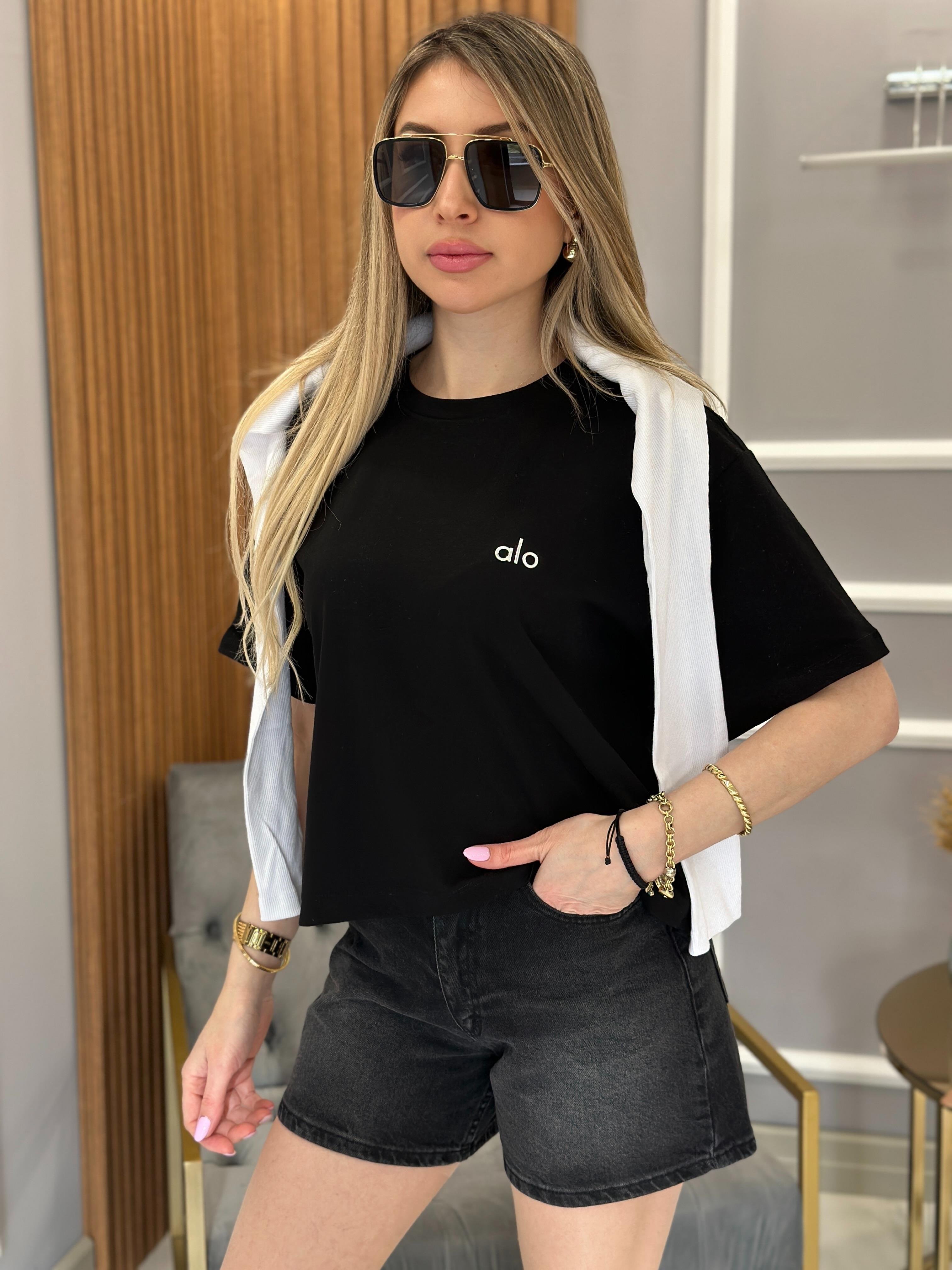 Lo Crop T-shirt 53 cm Siyah