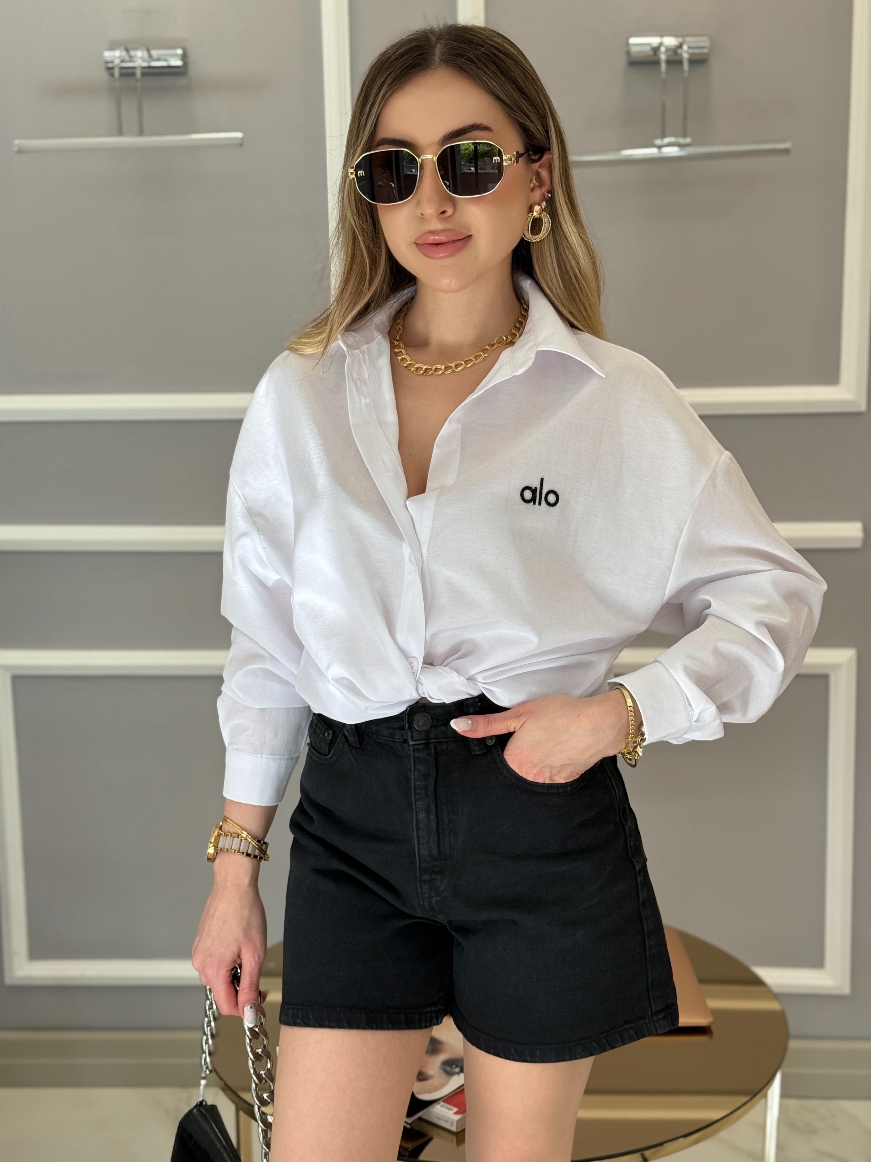 Lo Oversize Premium Gömlek Beyaz