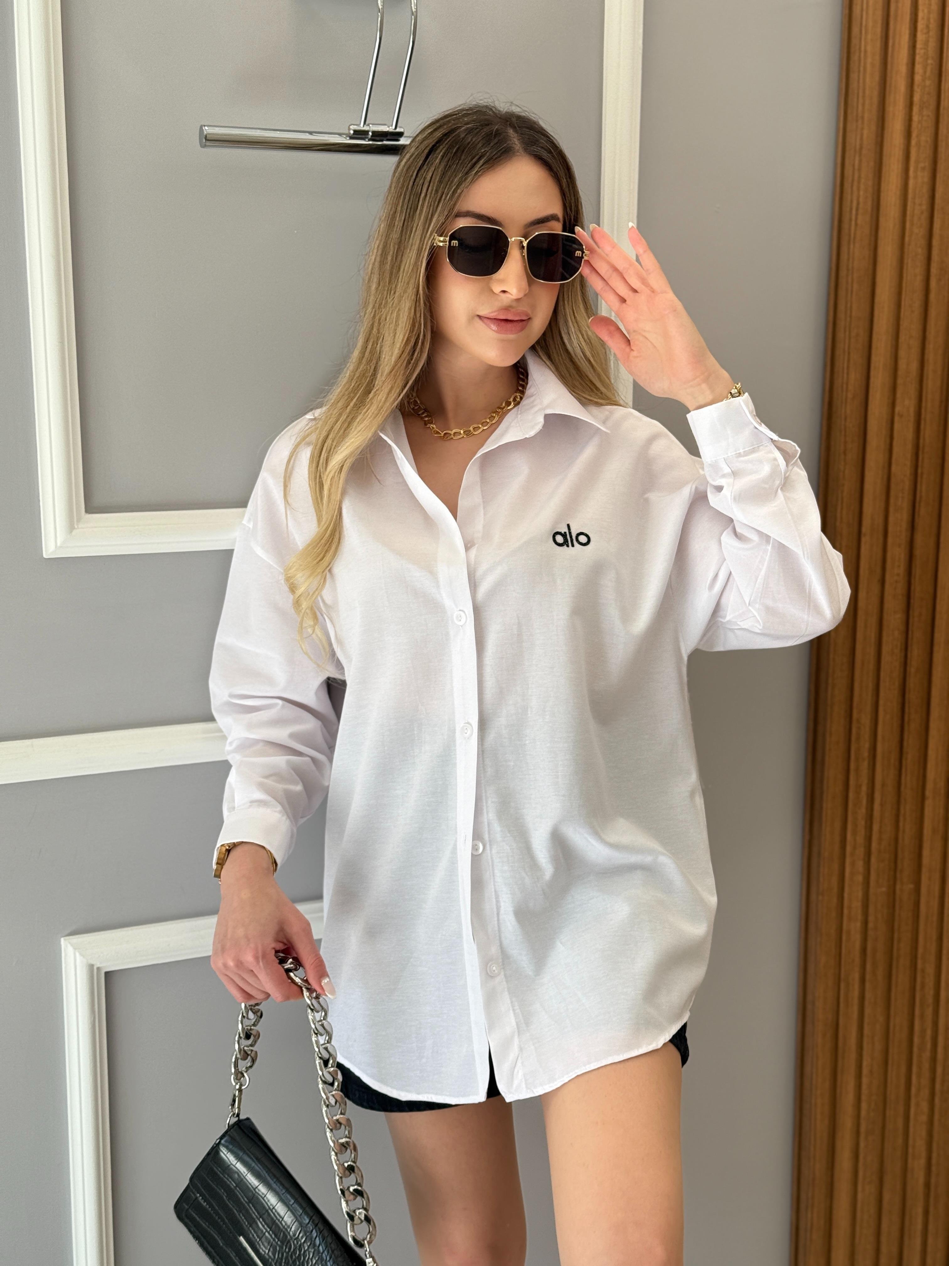 Lo Oversize Premium Gömlek Beyaz