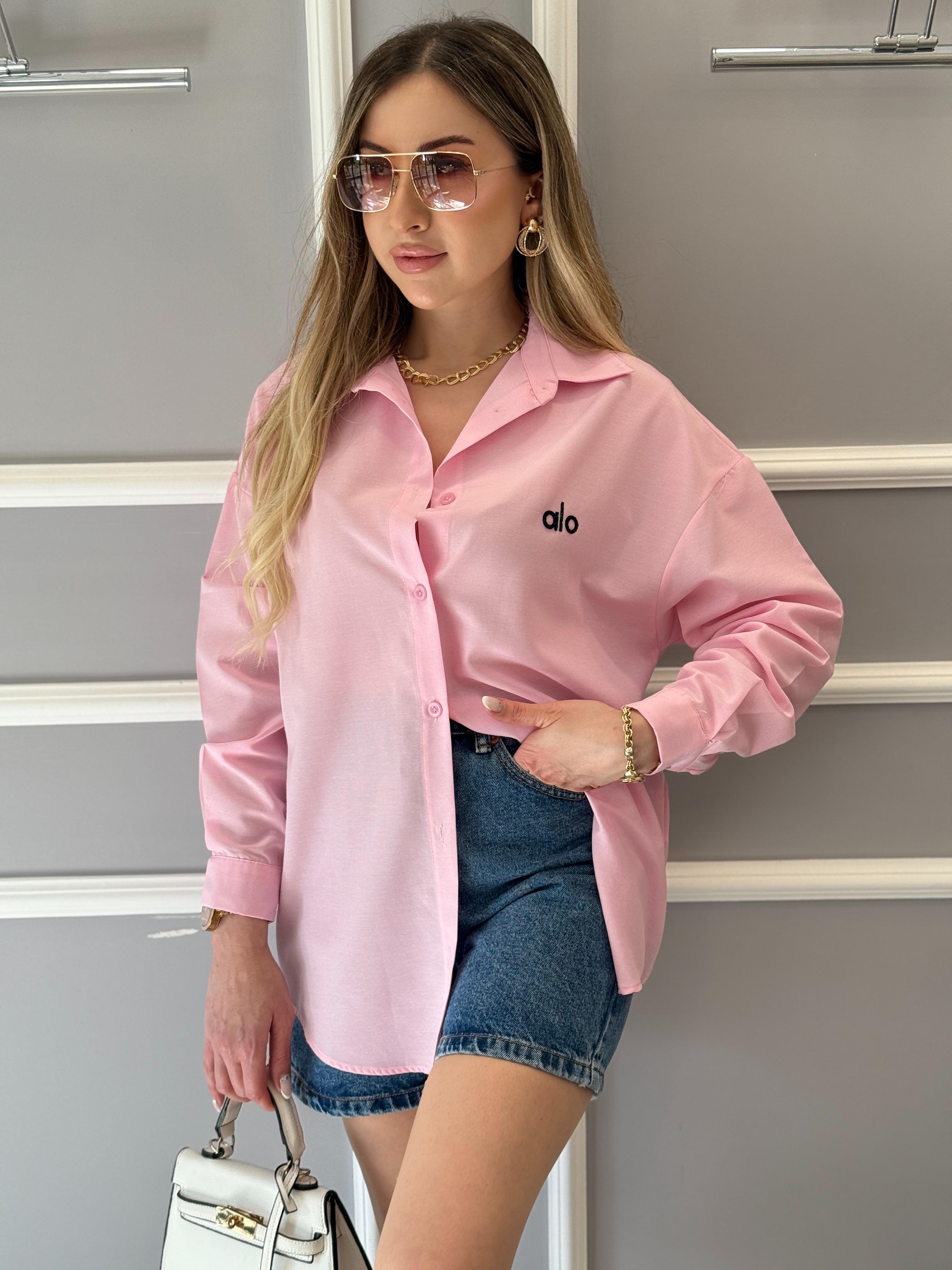 Lo Oversize Premium Gömlek Pembe