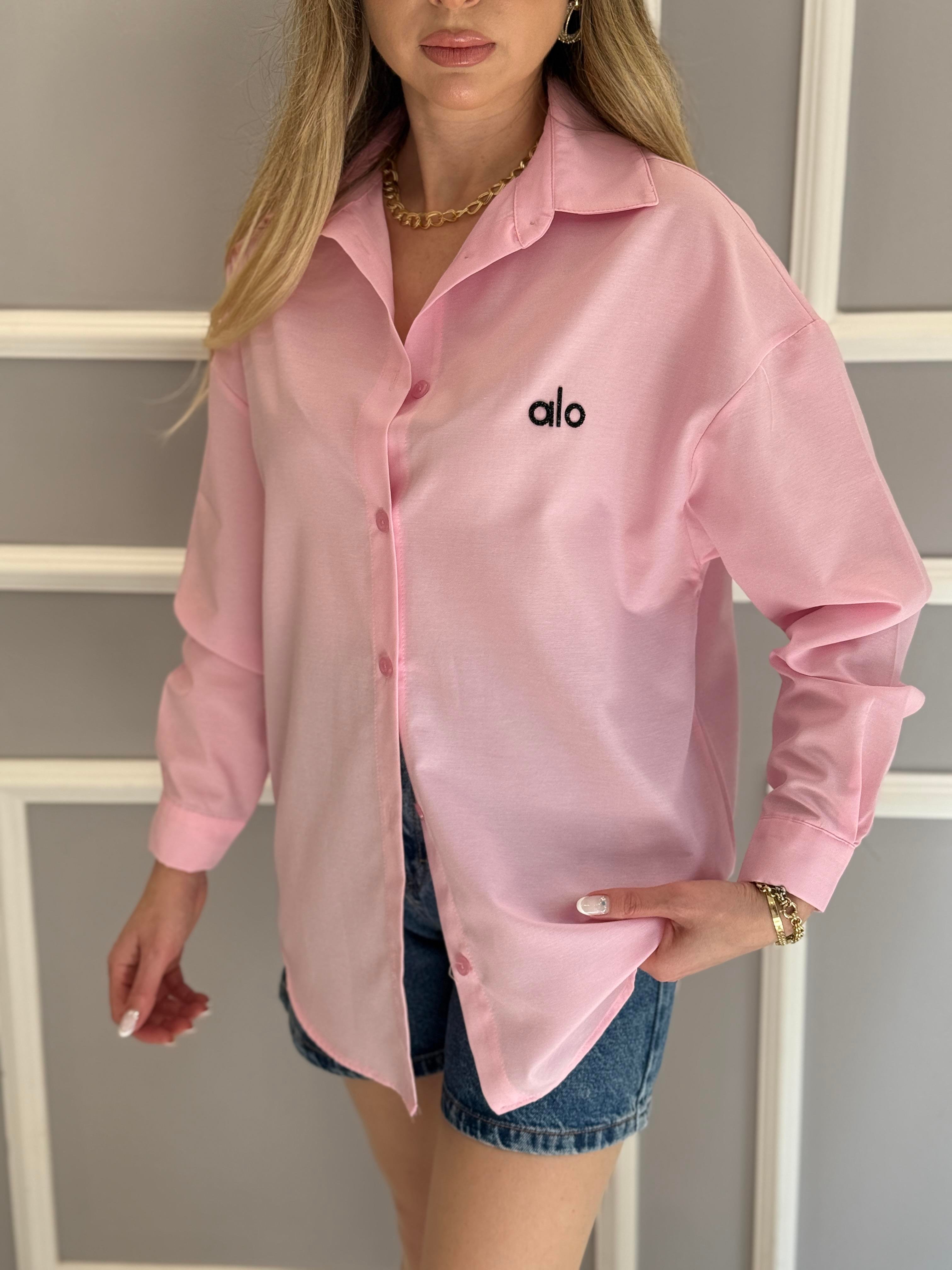 Lo Oversize Premium Gömlek Pembe