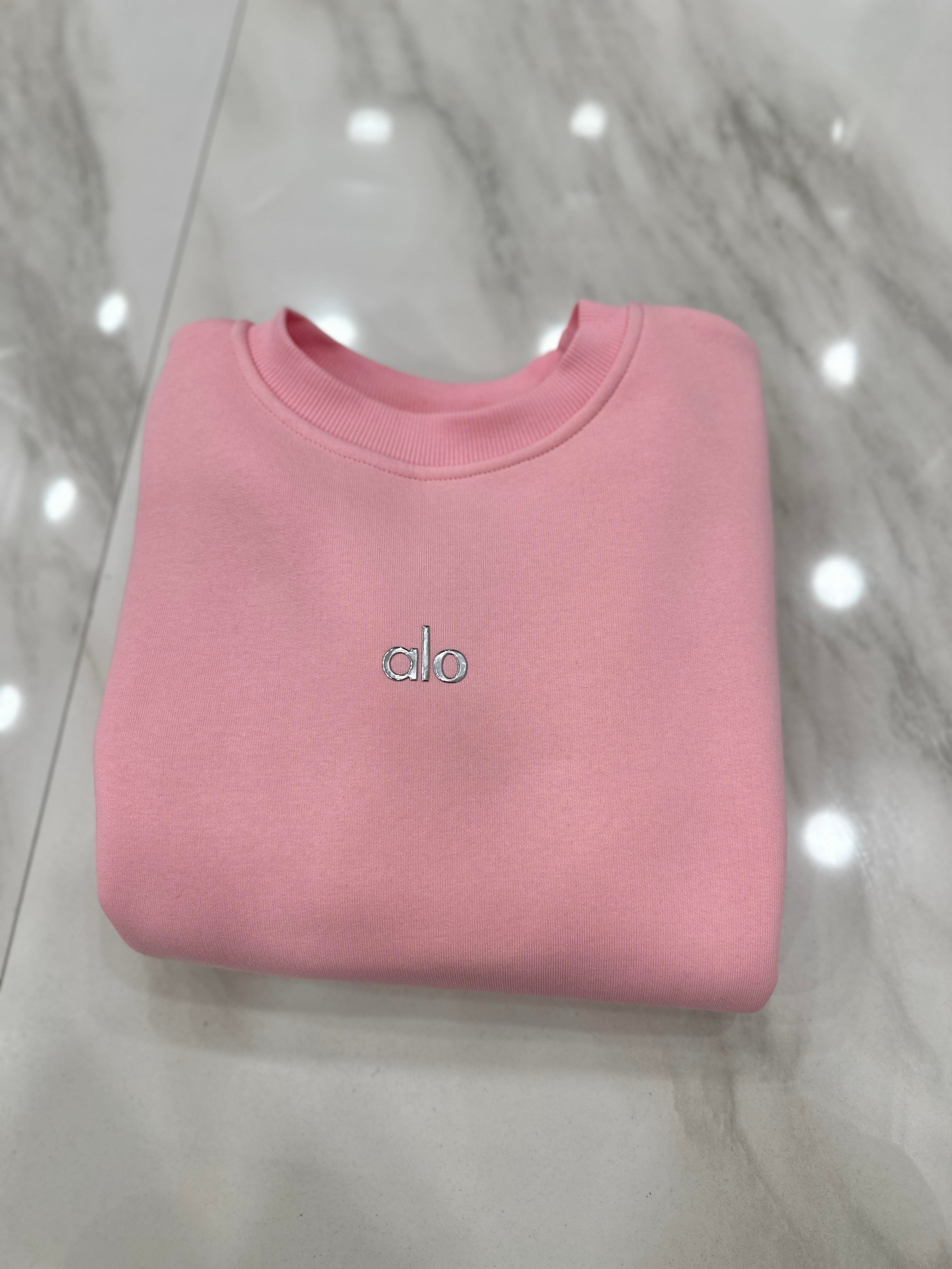 Lo Sweatshirt Silver Yazı Detaylı Pembe