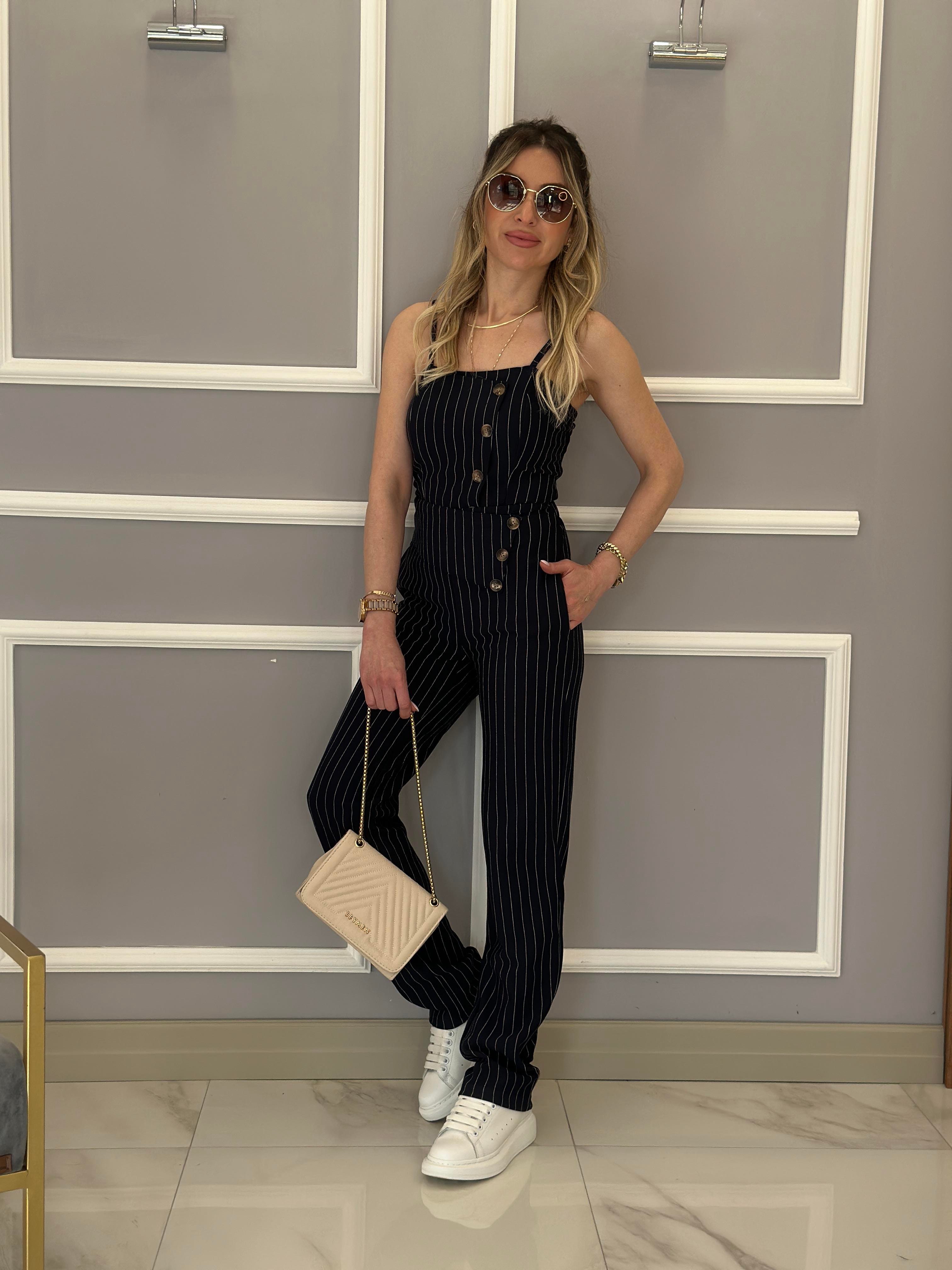 Mila Çizgili Takım Lacivert 