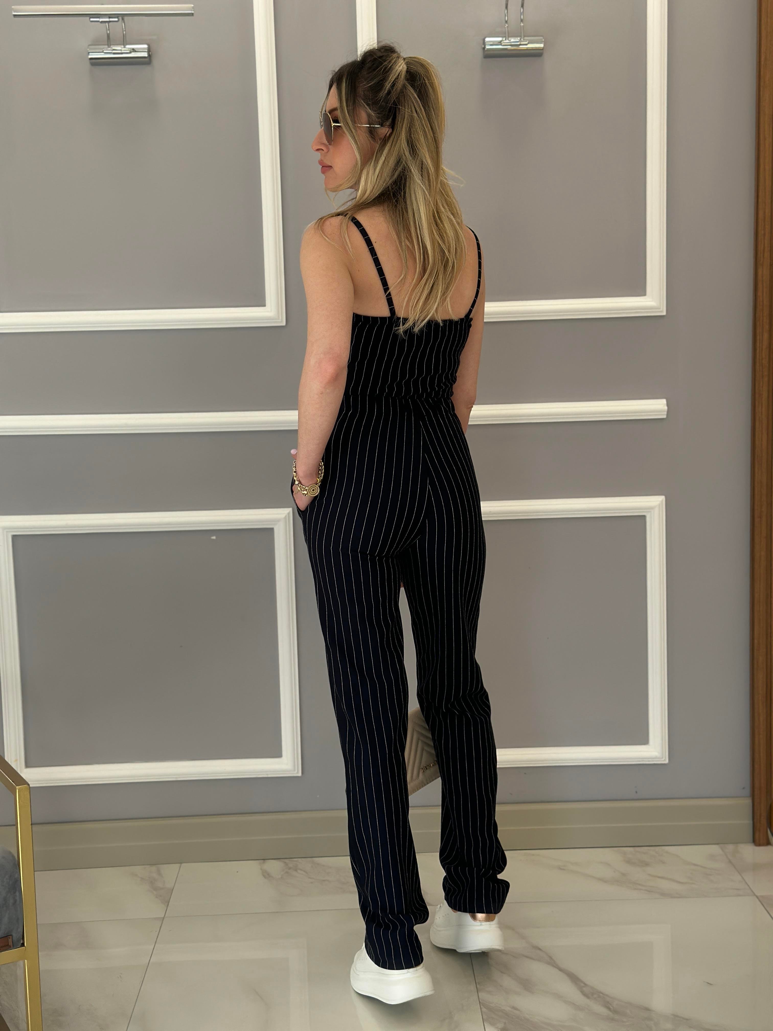Mila Çizgili Takım Lacivert 