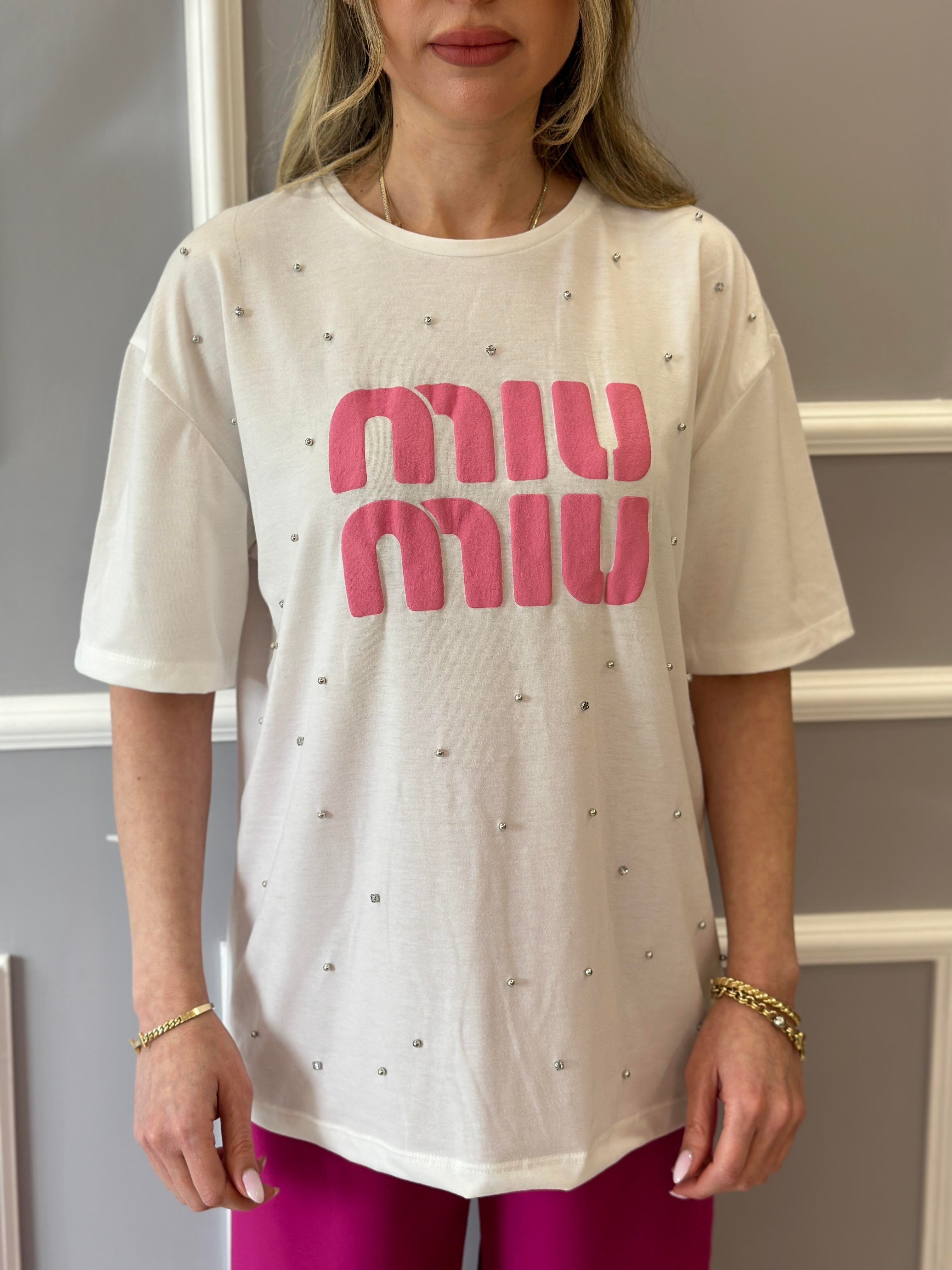 MM T-shirt Pembe Baskılı Ekru