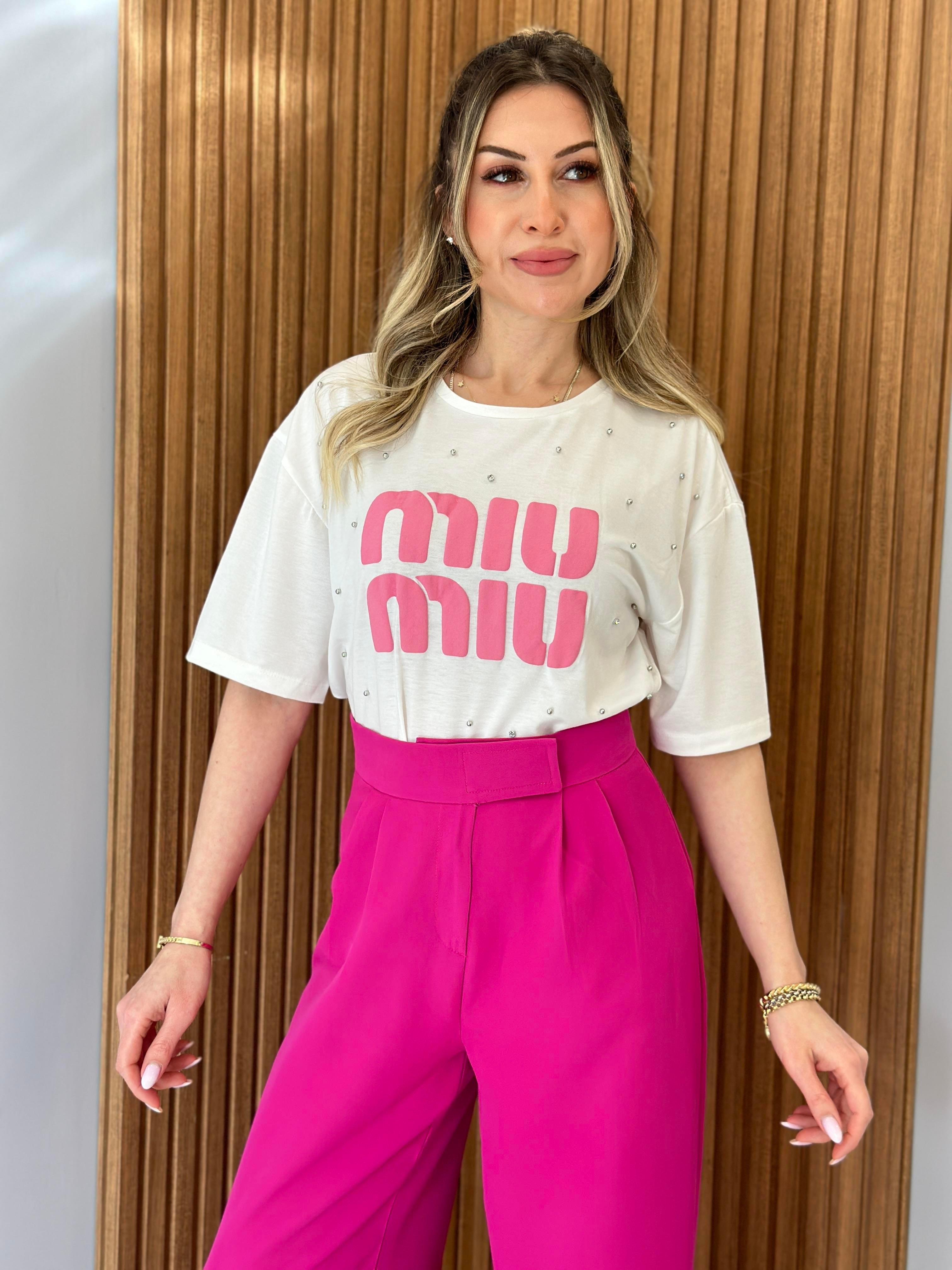 MM T-shirt Pembe Baskılı Ekru