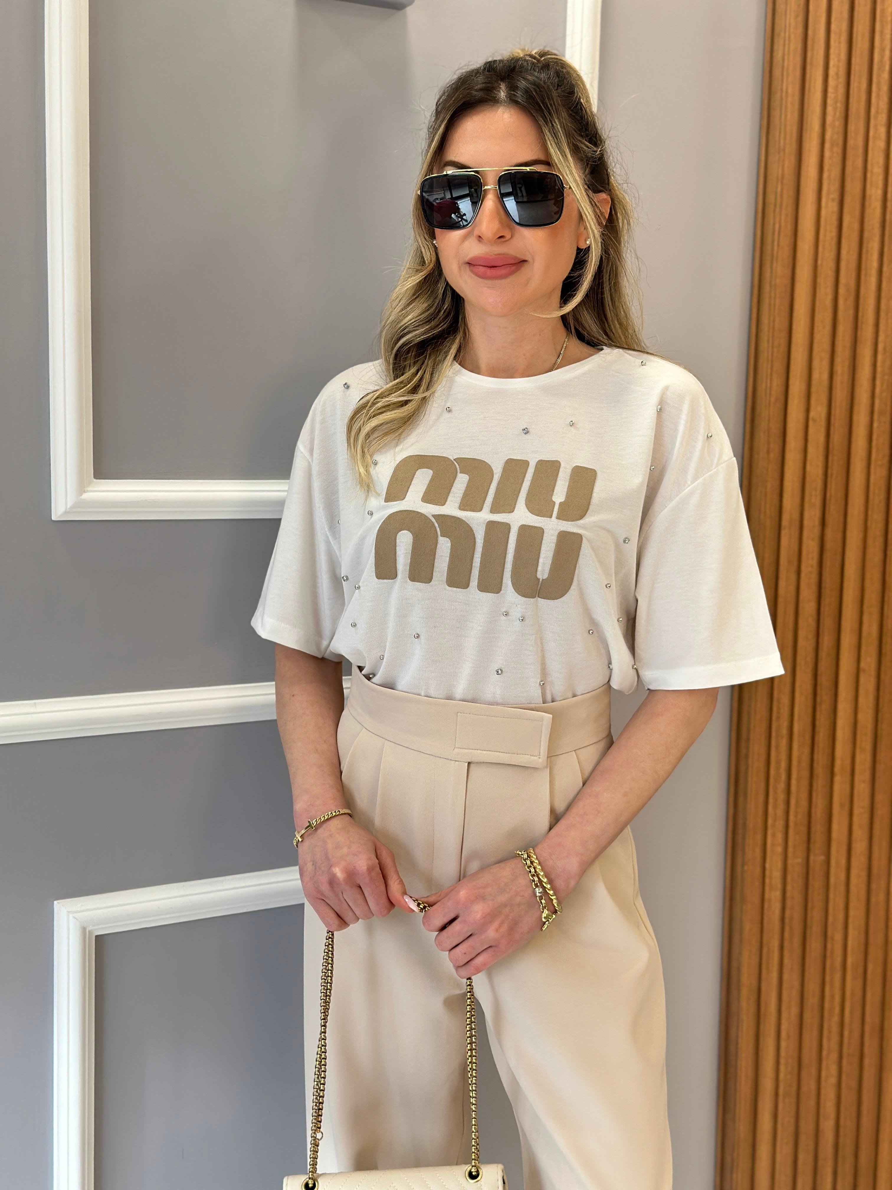 MM T-shirt Vizon Baskılı Ekru