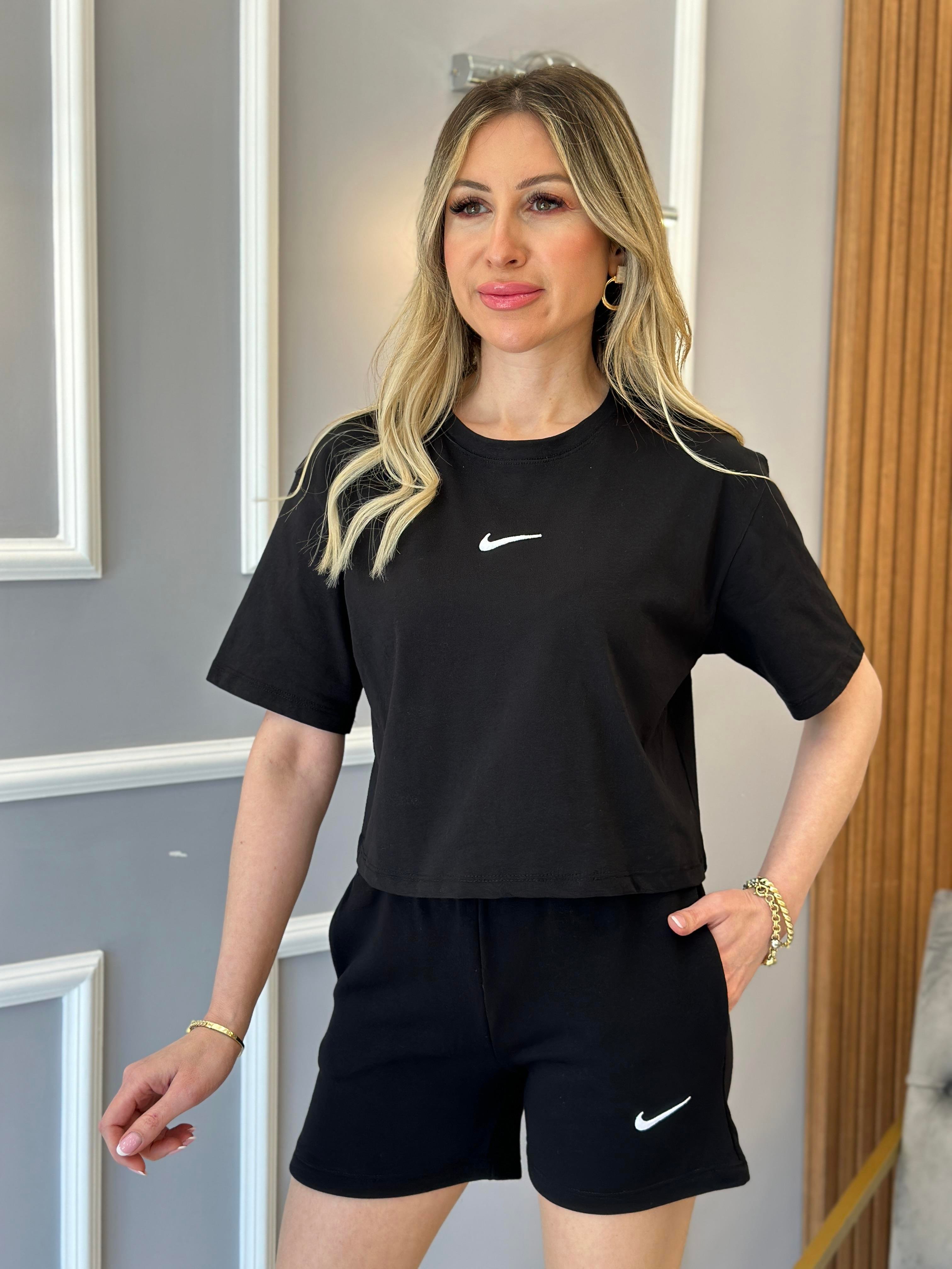 Nk T-Shirt Nakış Baskılı Siyah