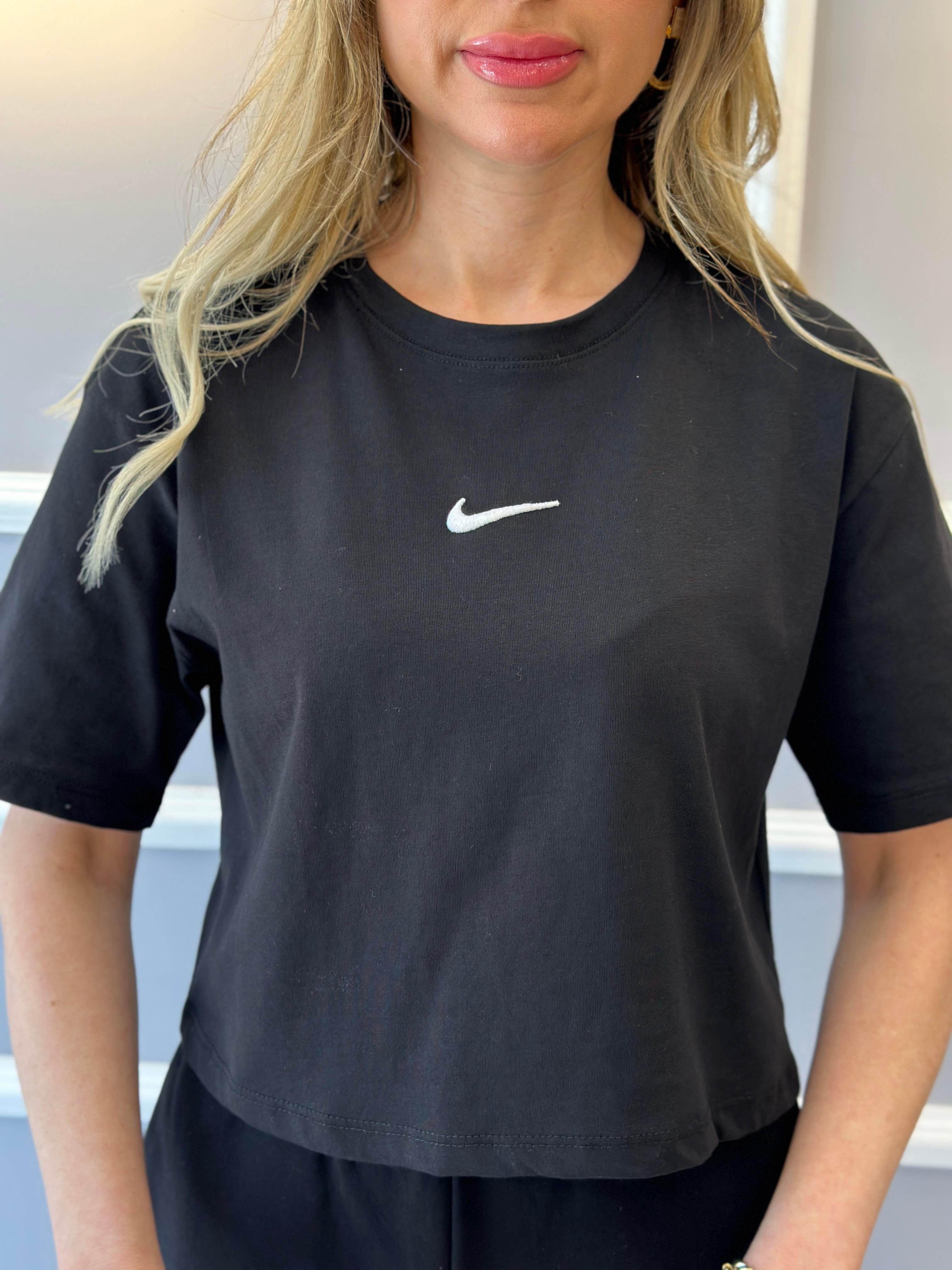 Nk T-Shirt Nakış Baskılı Siyah