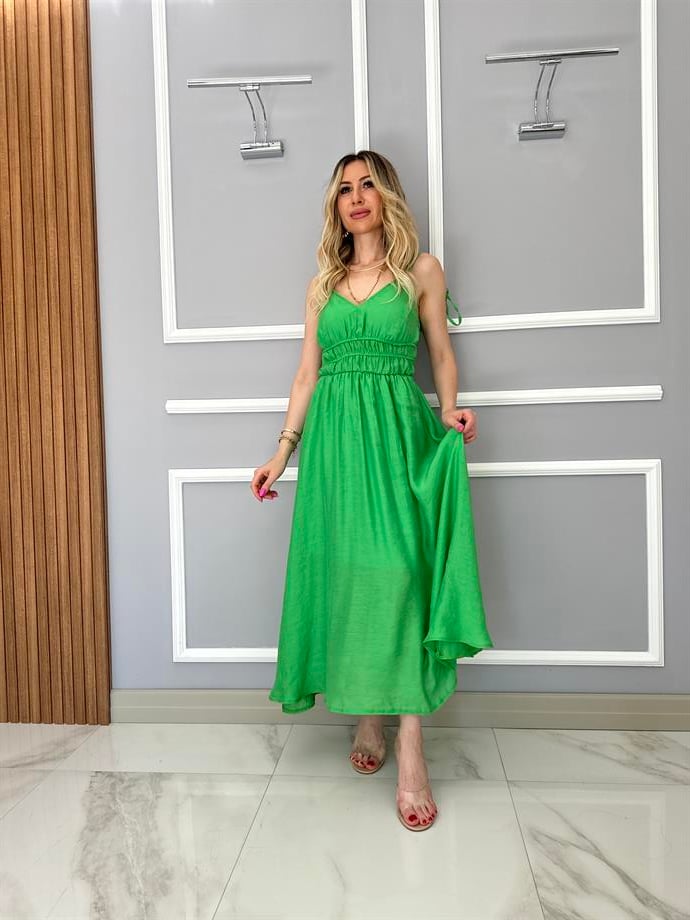 Olivia Uzun Elbise Yeşil