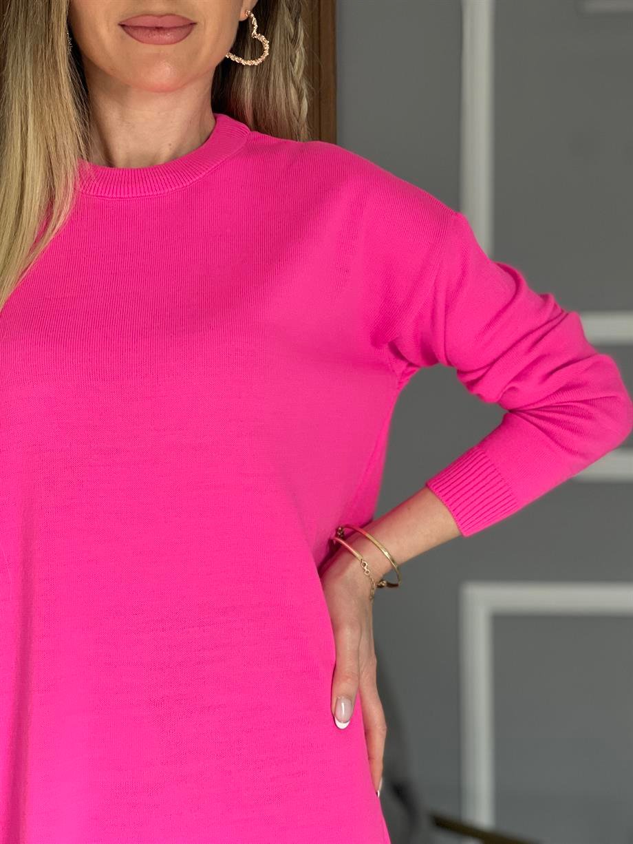 Oversize Triko Fuşya