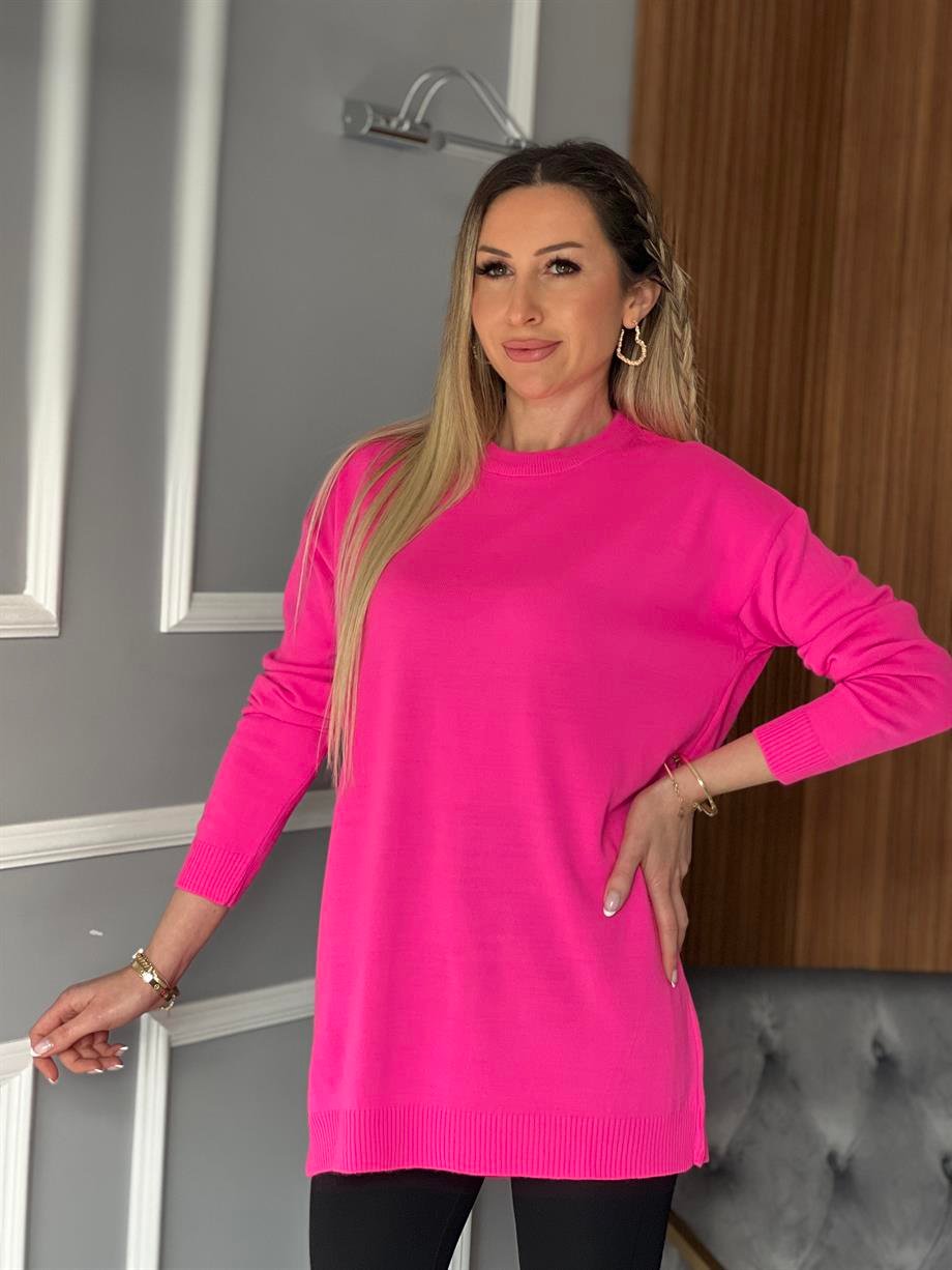 Oversize Triko Fuşya
