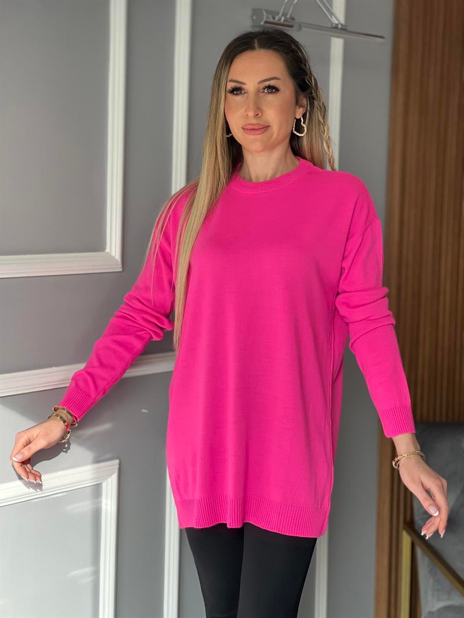 Oversize Triko Fuşya