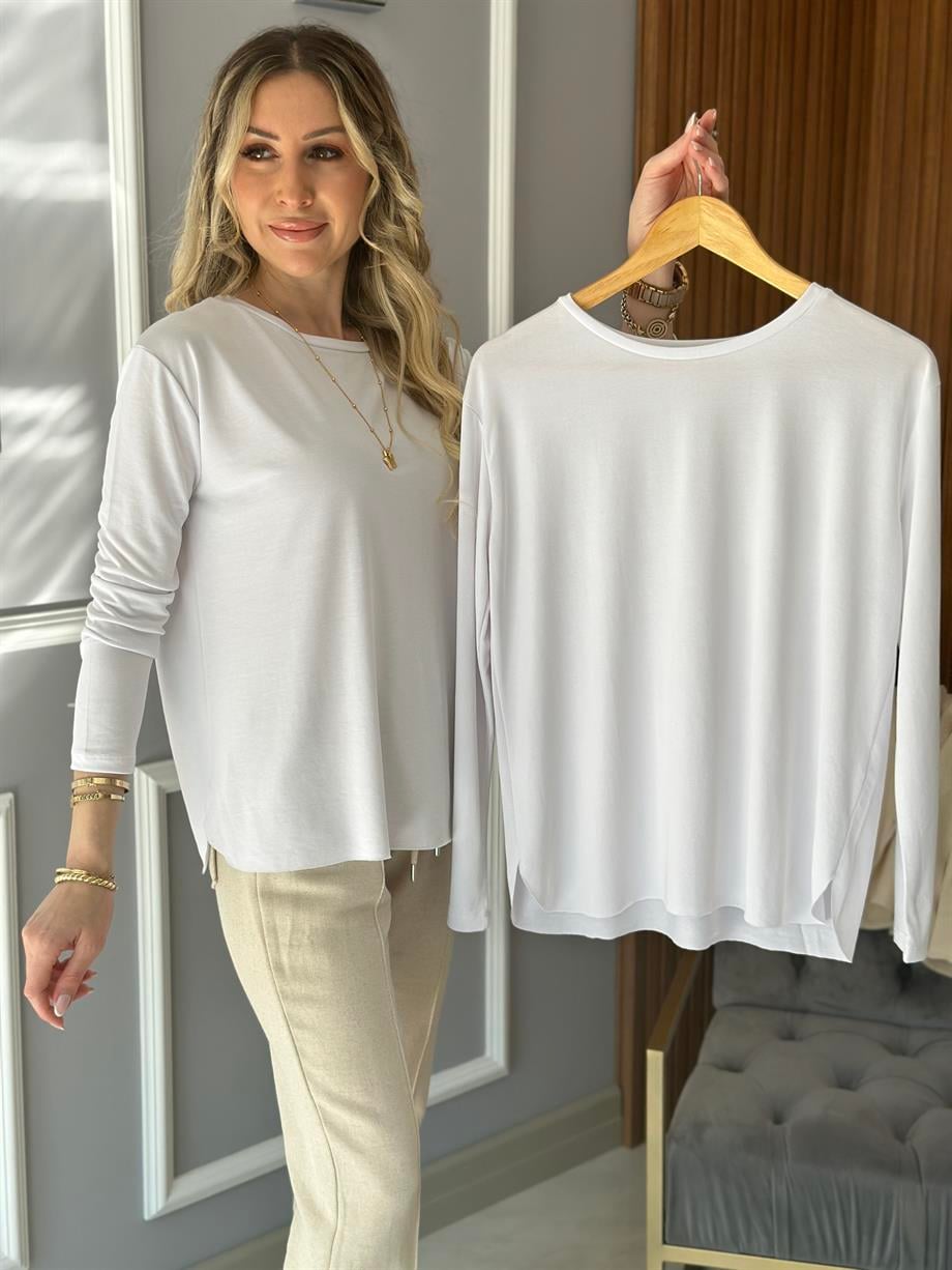 Oys Basic Sweatshirt Beyaz