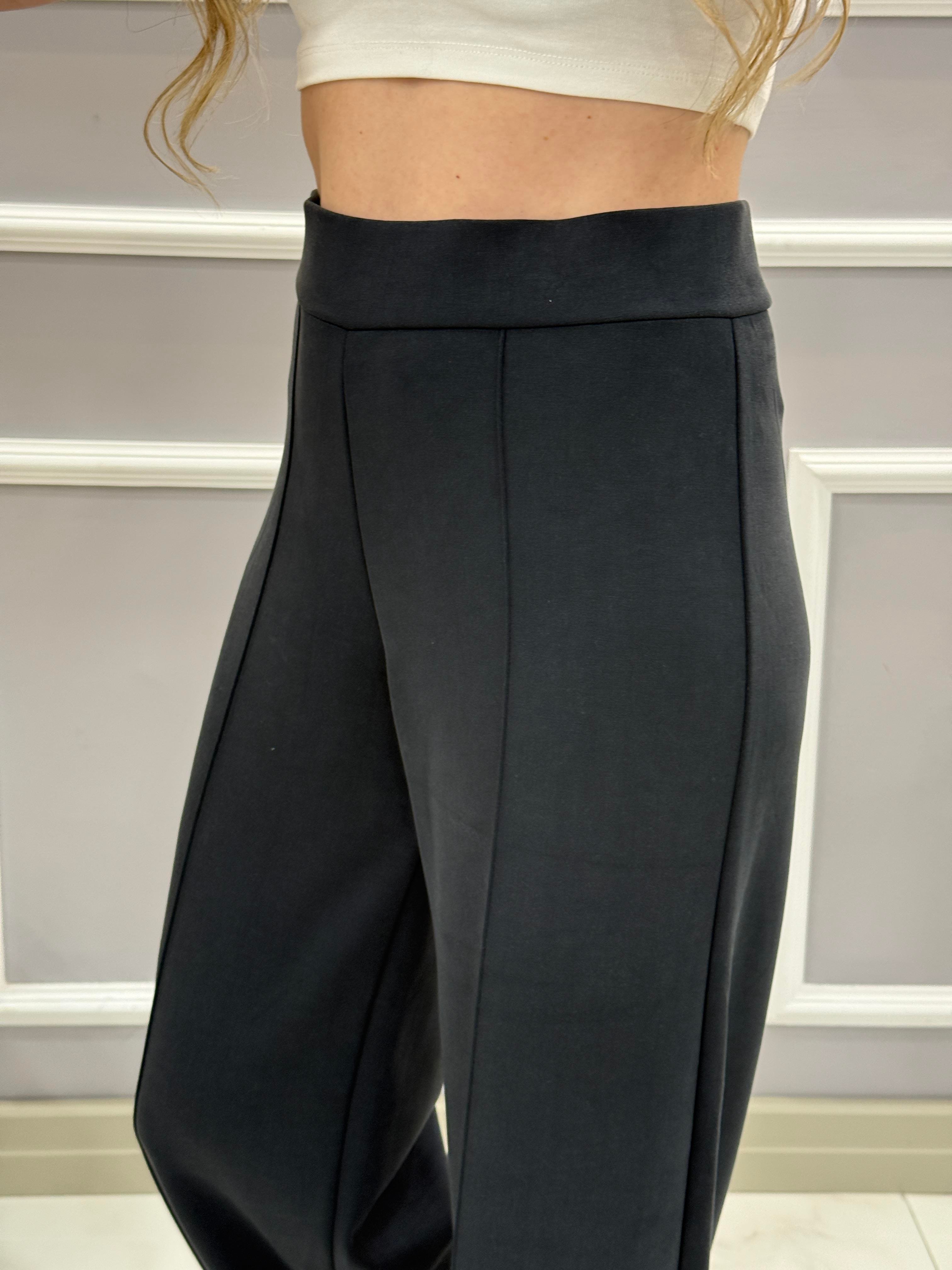 Oys Modal Kumaş Beli Lastikli Çımalı Lacivert Pantolon 