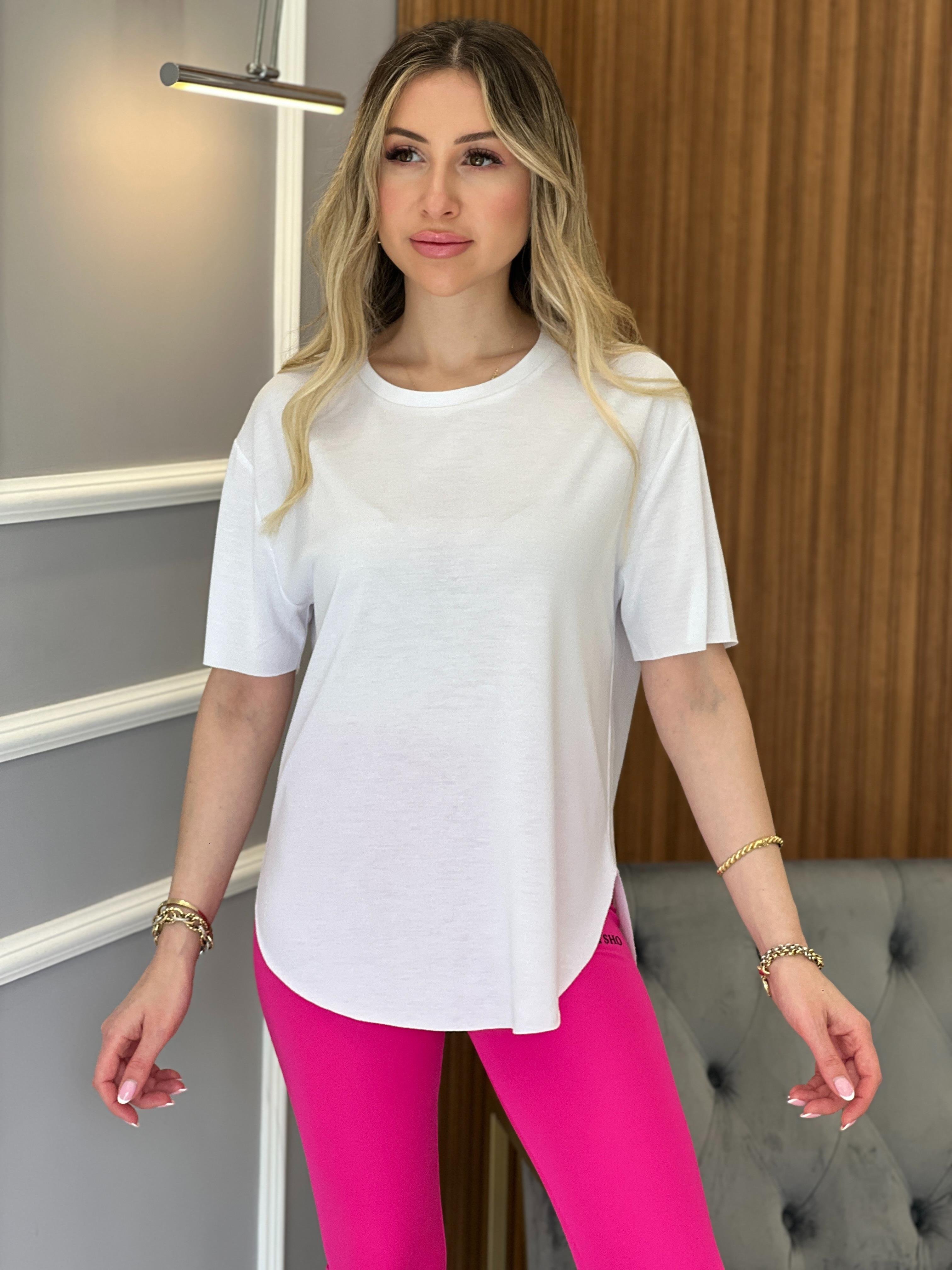 Oys T-shirt Modal Kumaş Beyaz