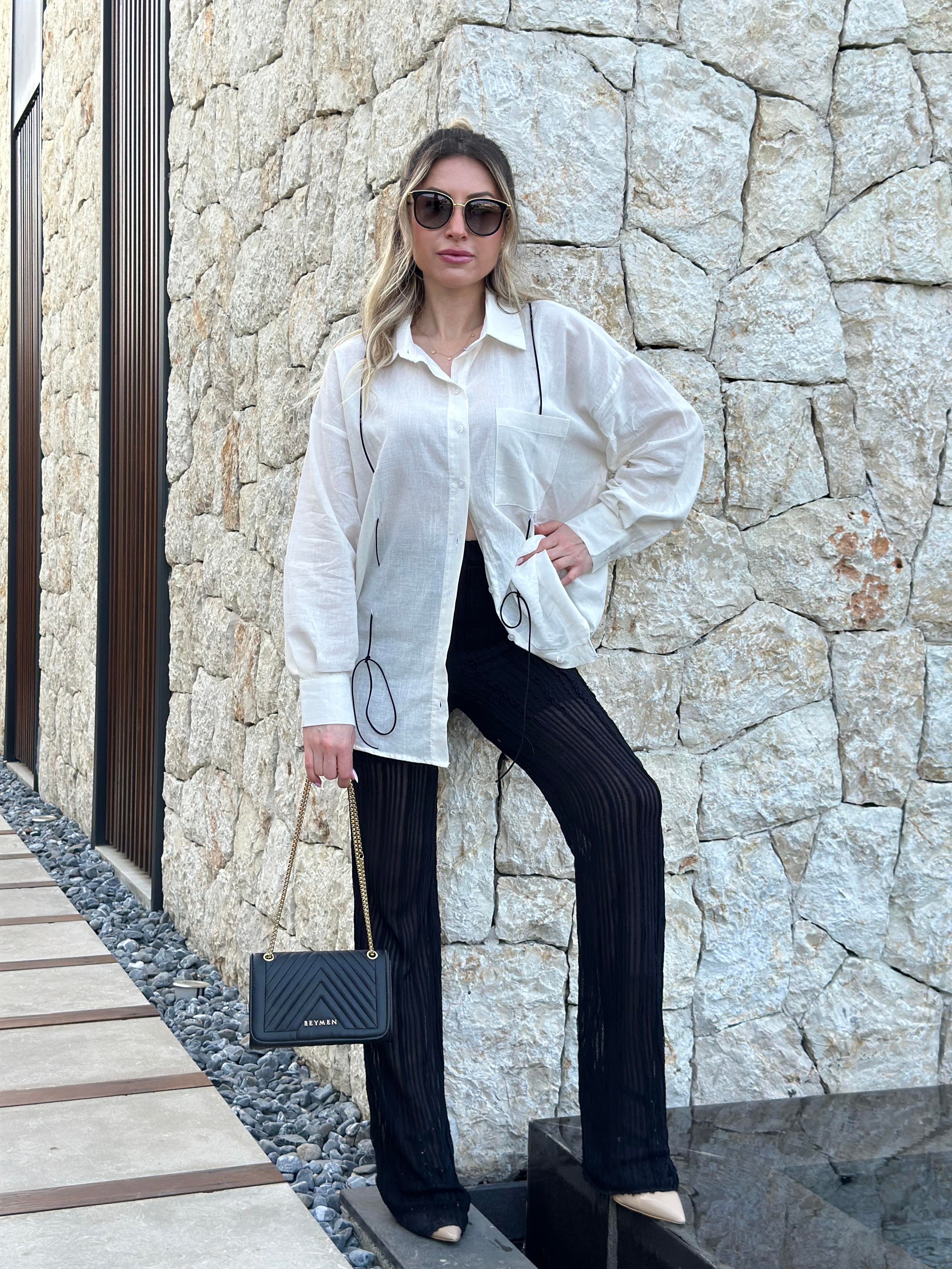 Pantolon İçi Şortlu Transparan Siyah 