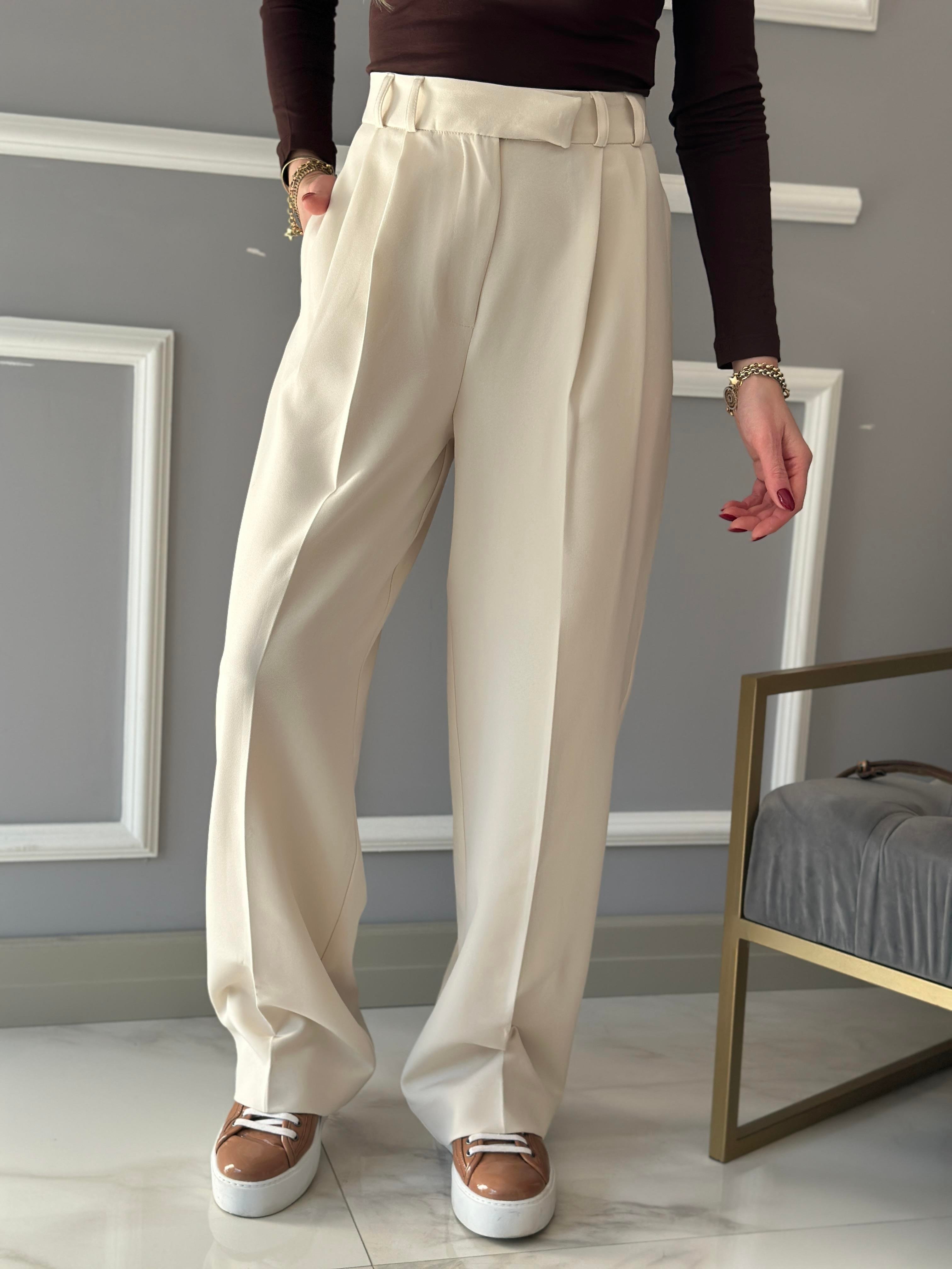 Pantolon Palazzo Premium Ekru