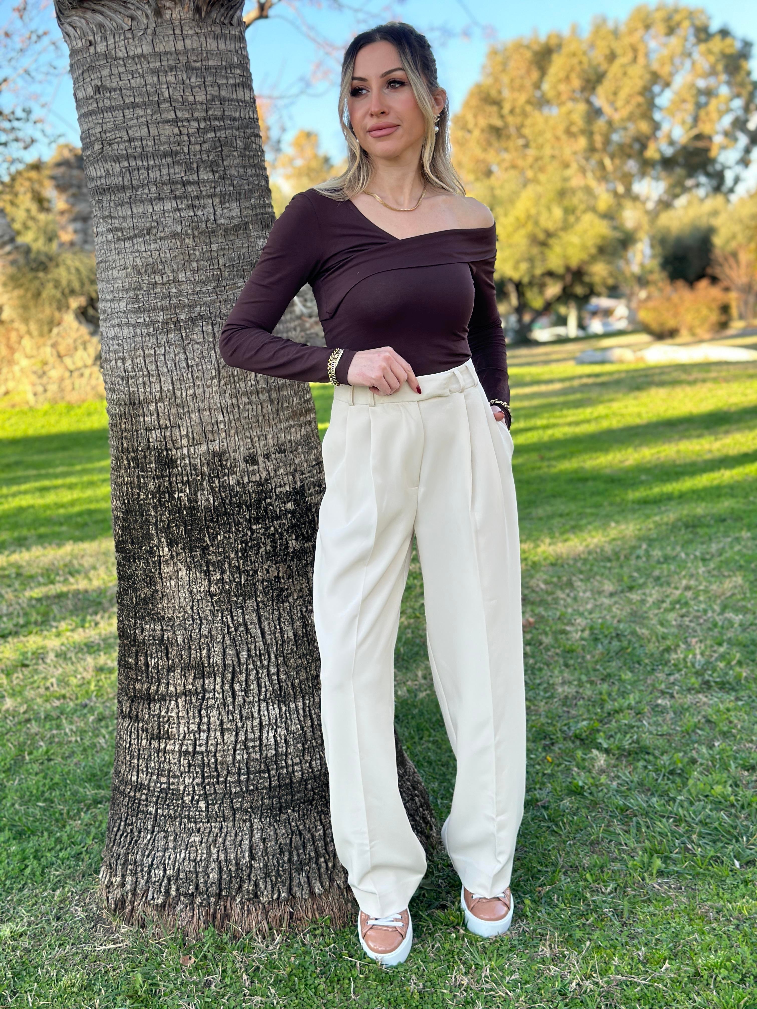 Pantolon Palazzo Premium Ekru