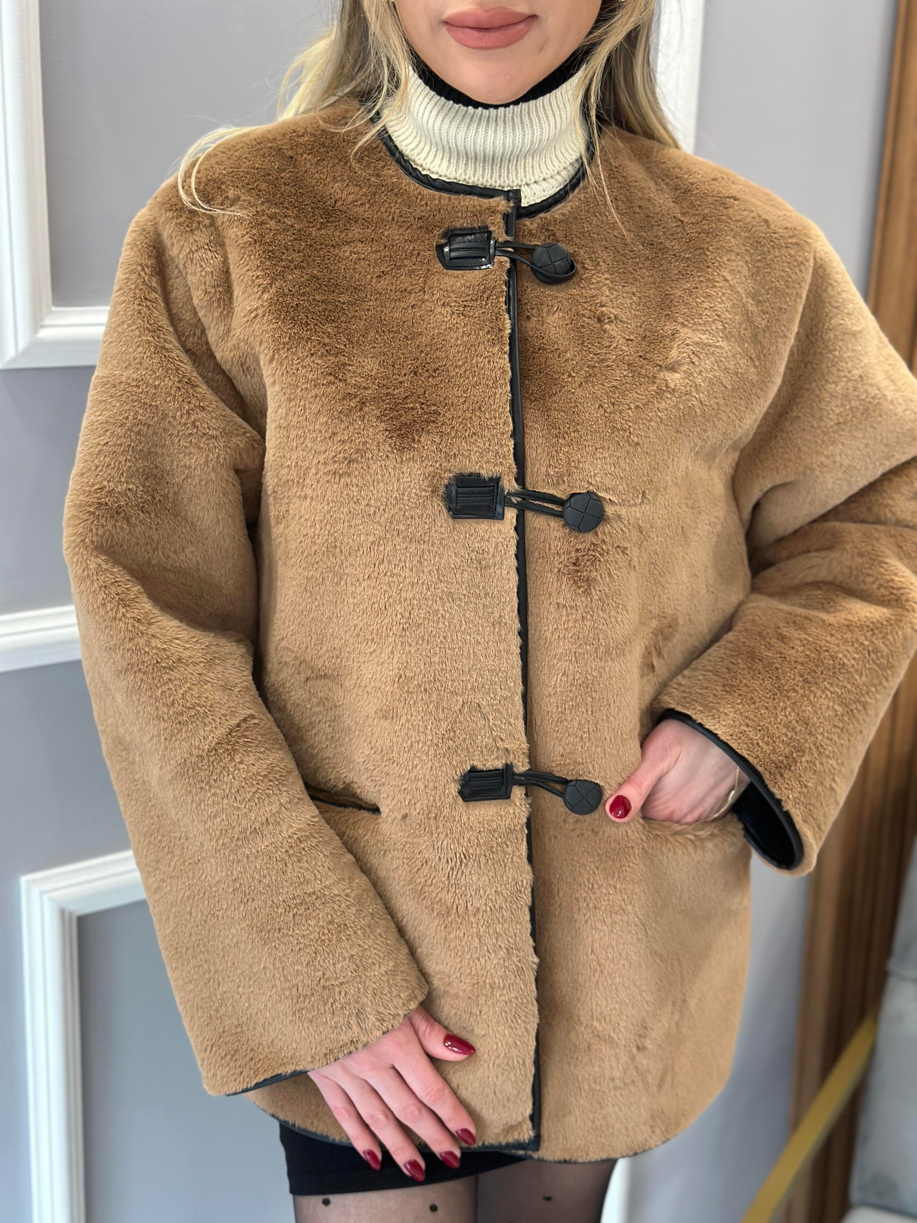Peluş Ceket Camel