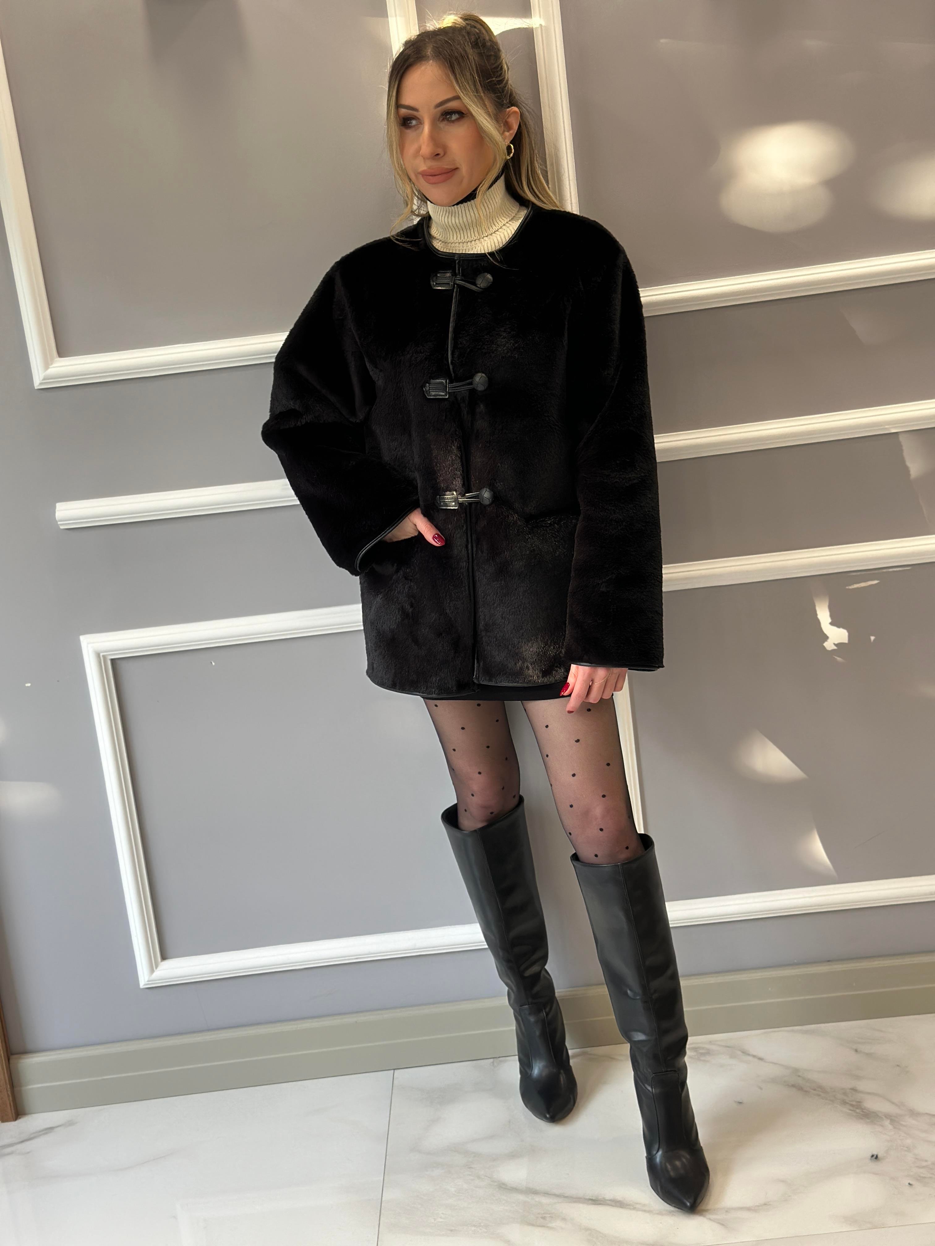 Peluş Ceket Siyah