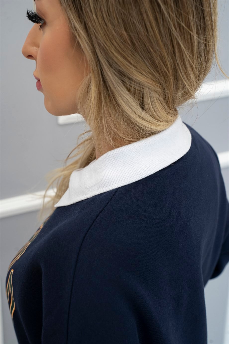 Polo Yaka Sweatshirt Lacivert