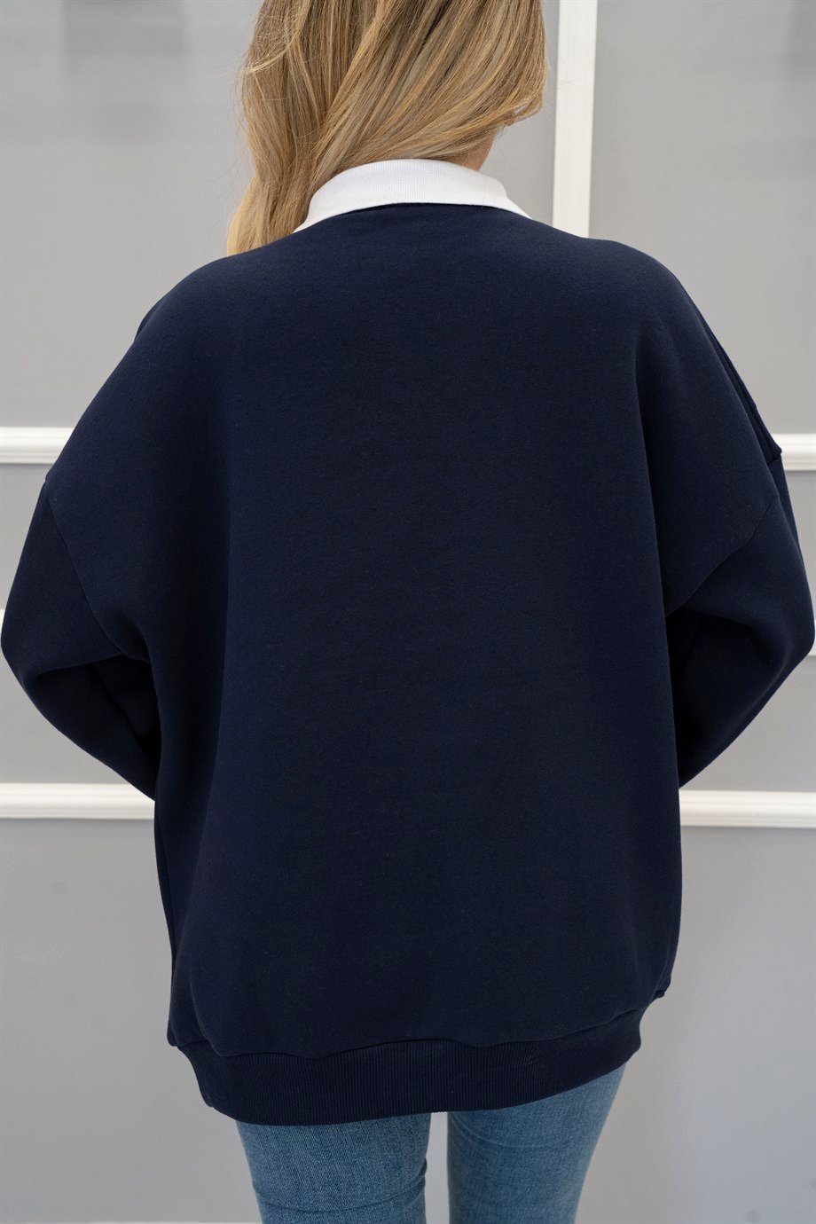 Polo Yaka Sweatshirt Lacivert