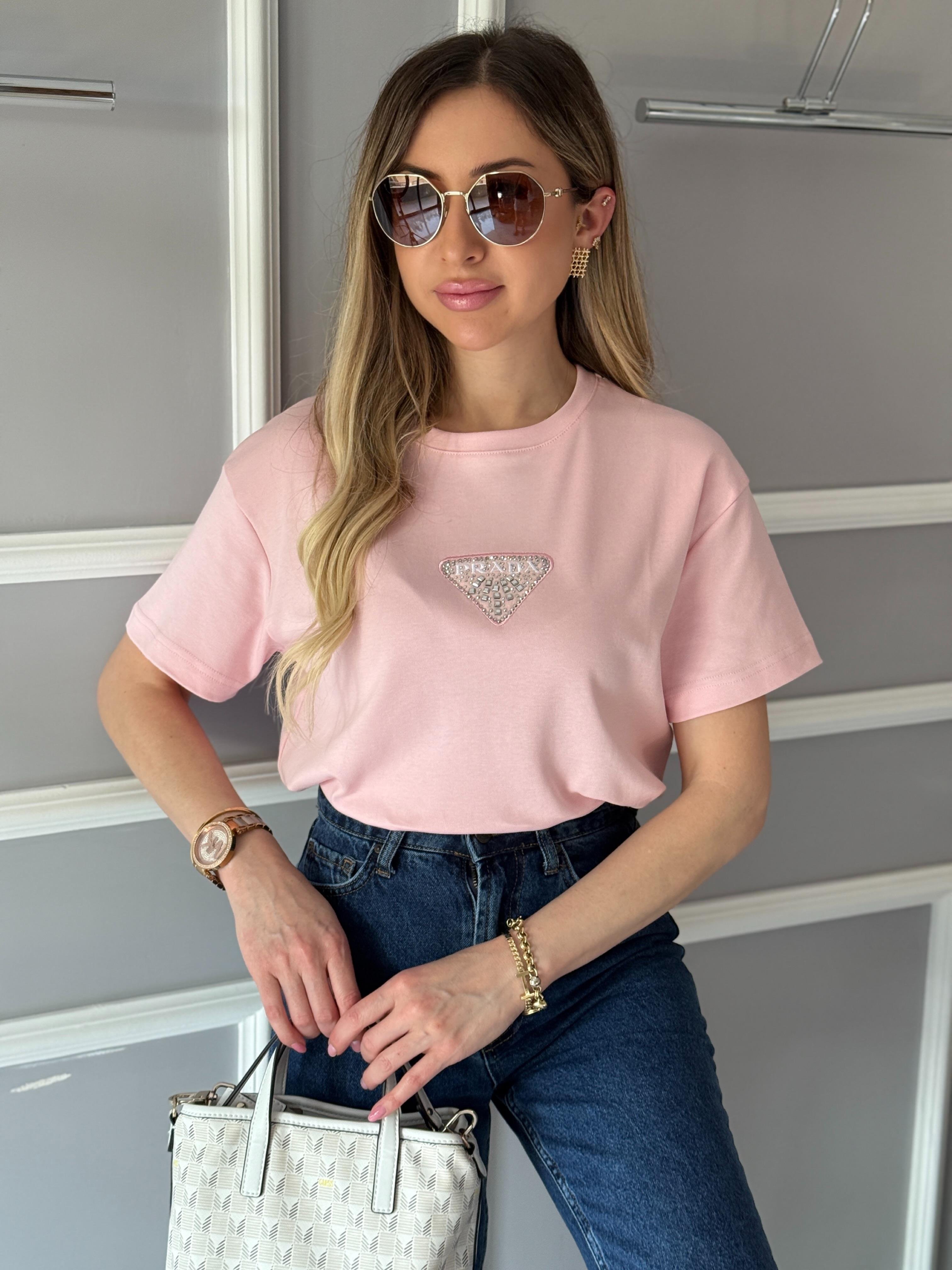 Pr Tişört Premium Armalı Pembe