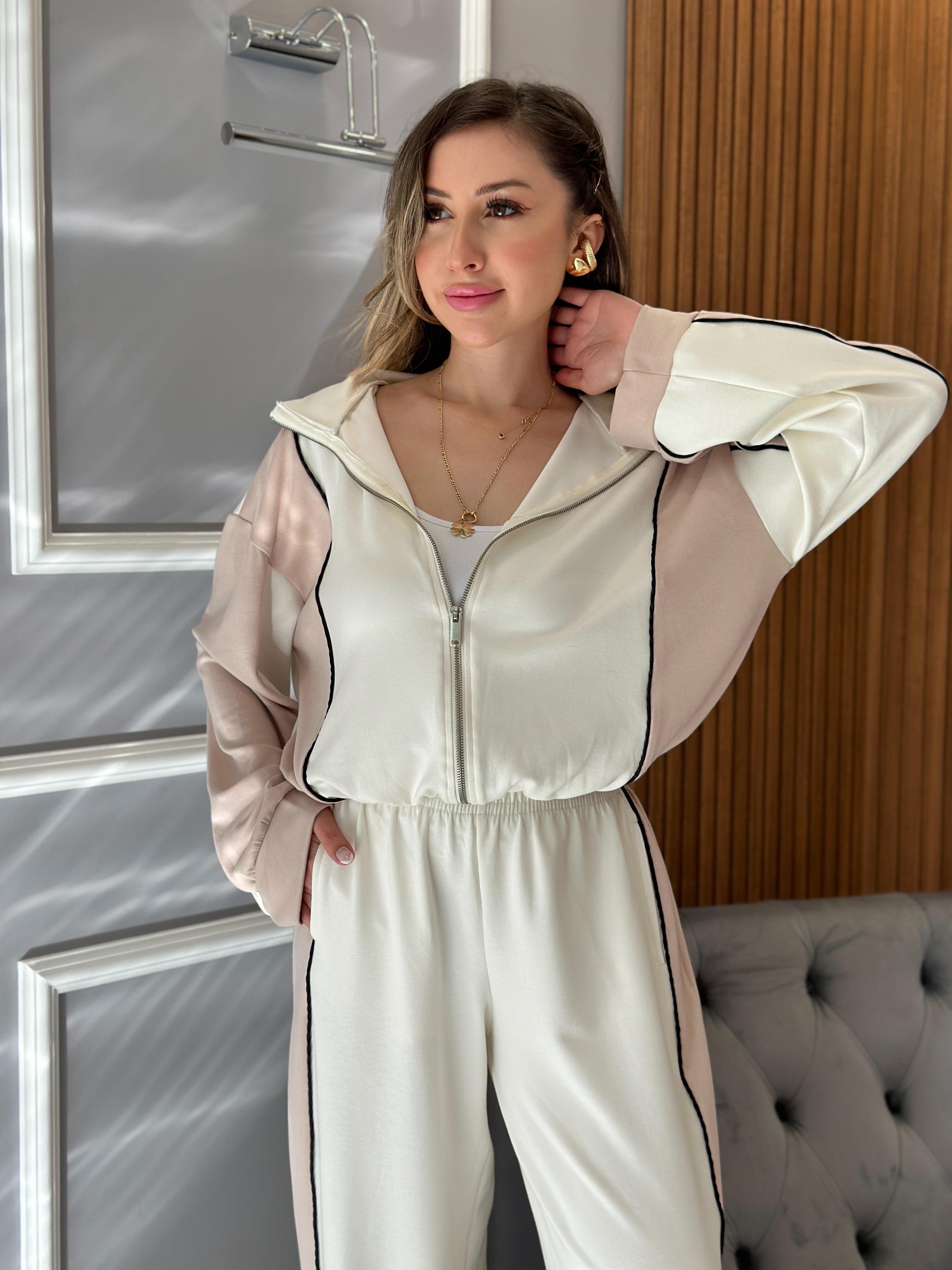 Premium Oys Eşofman Takımı Modal Ekru-Pudra