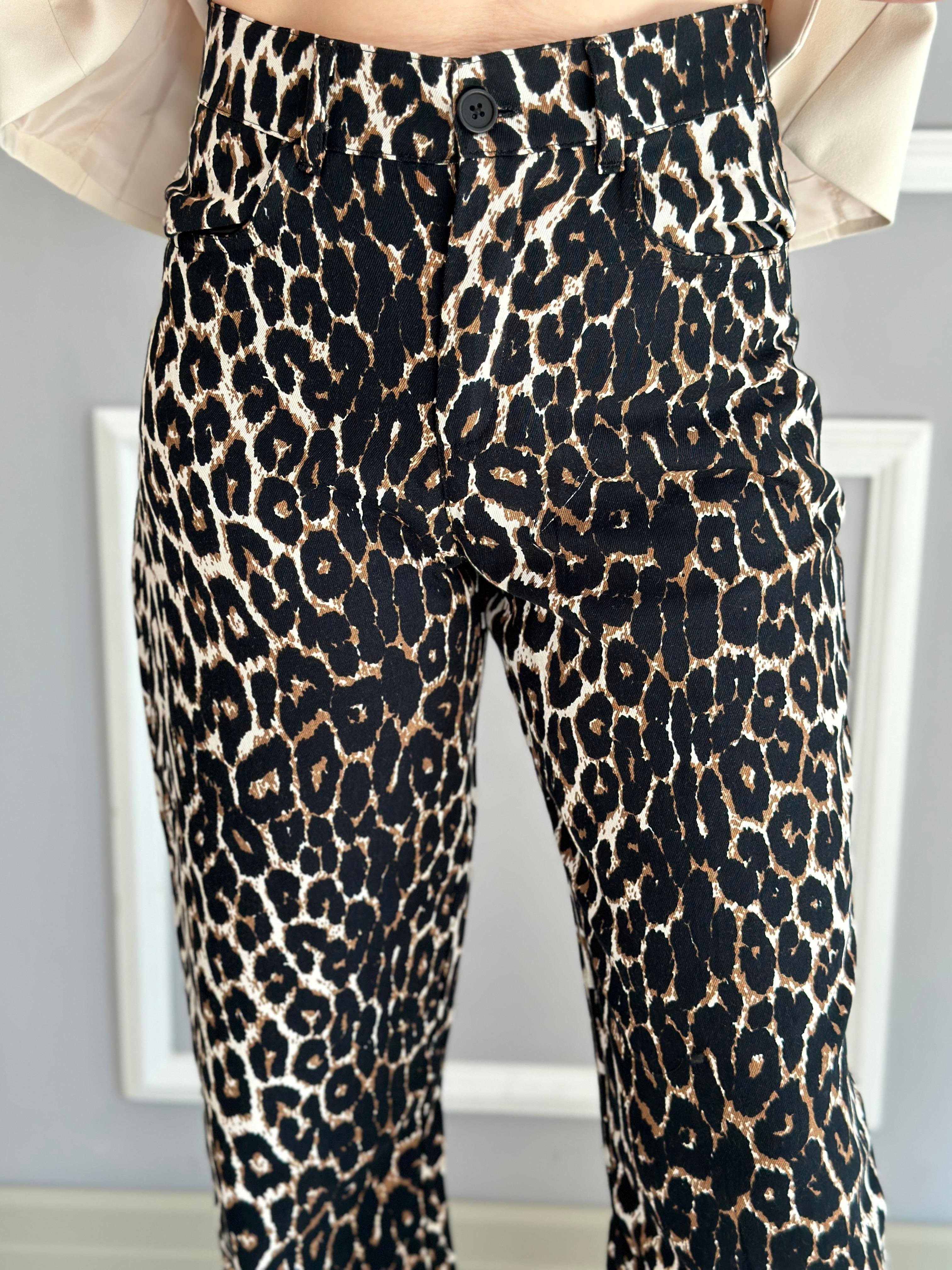 Premium Pantolon Yüksek Bel Leopar Desen