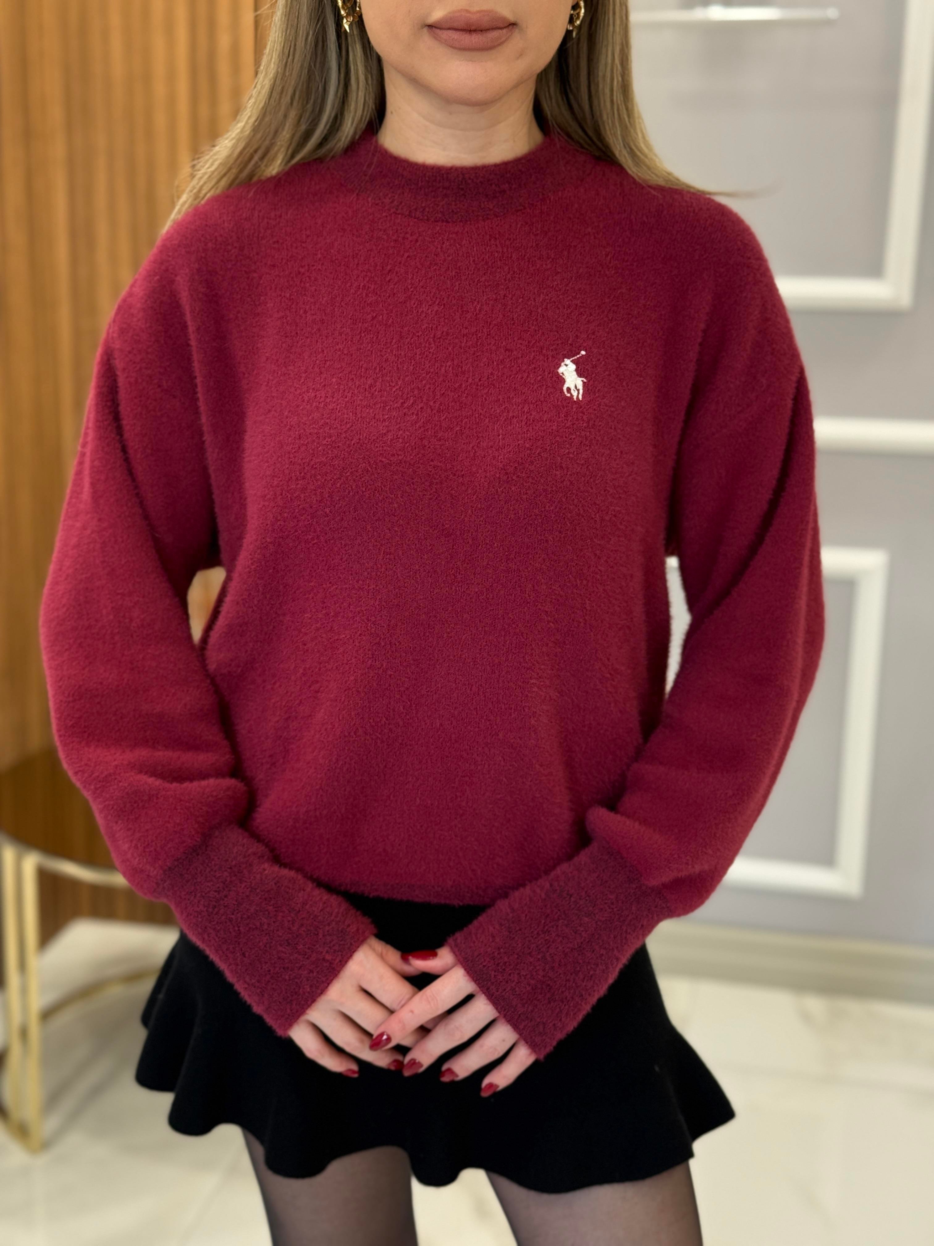 Rl Yumuş Triko Kazak Bordo