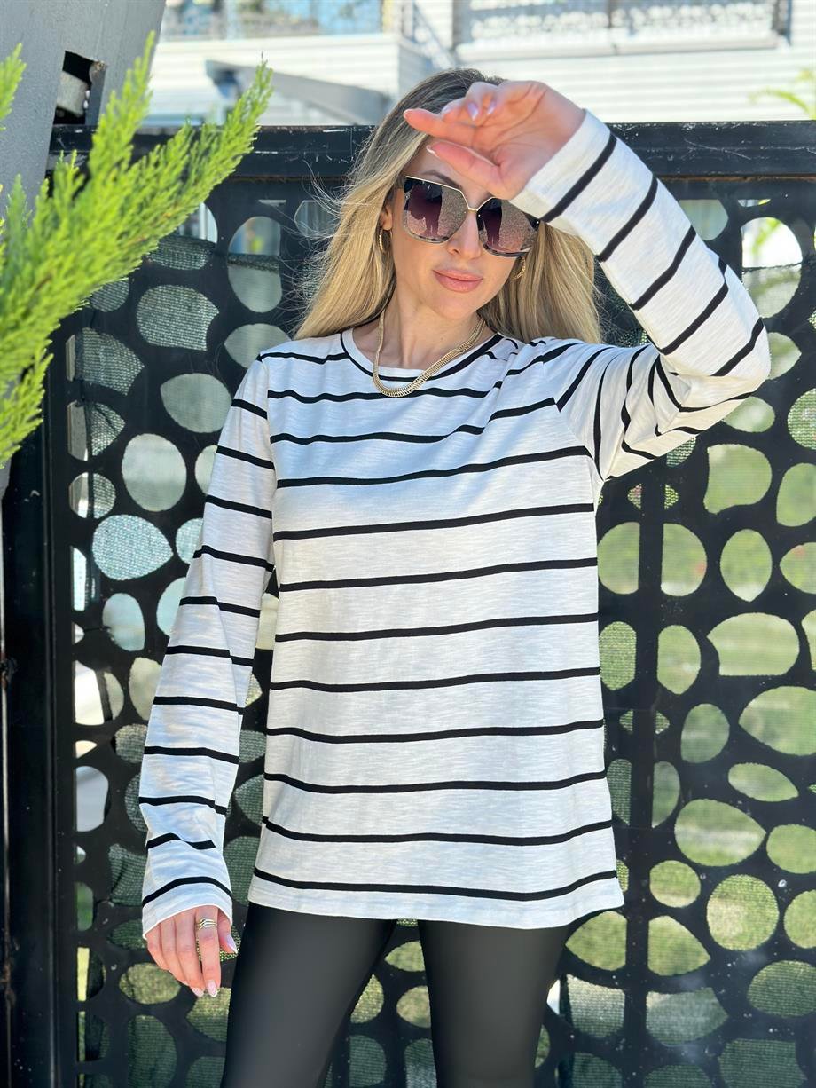 Rz Sweatshirt Basic Çizgili