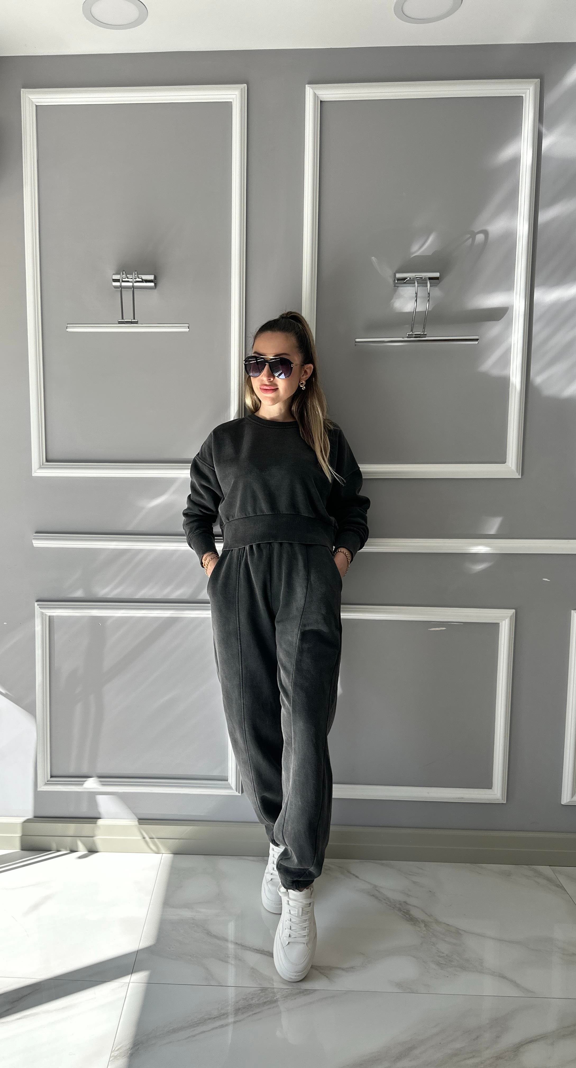 Sea Eşofman Takımı Yıkamalı Antrasit Gri