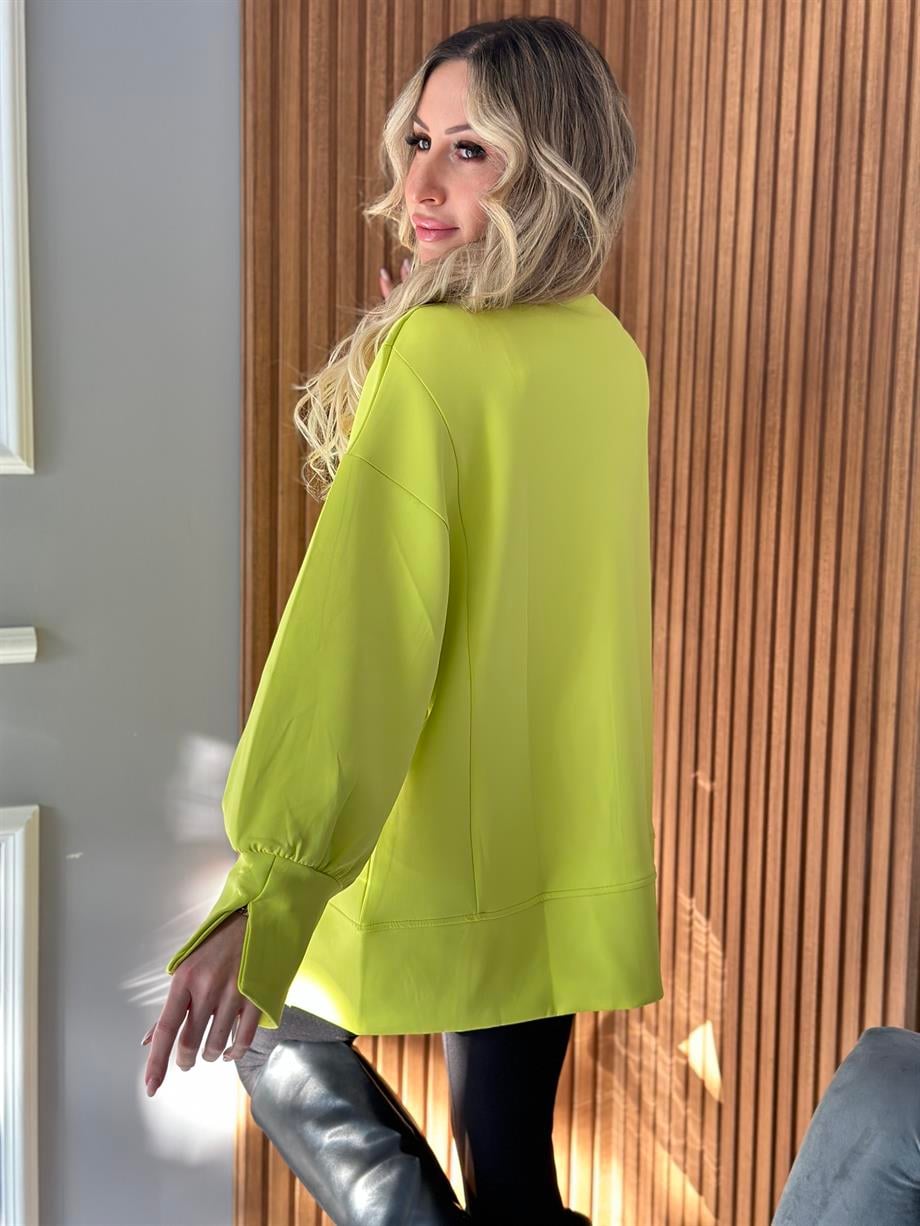 Sweatshirt Oversize Neon Yeşil